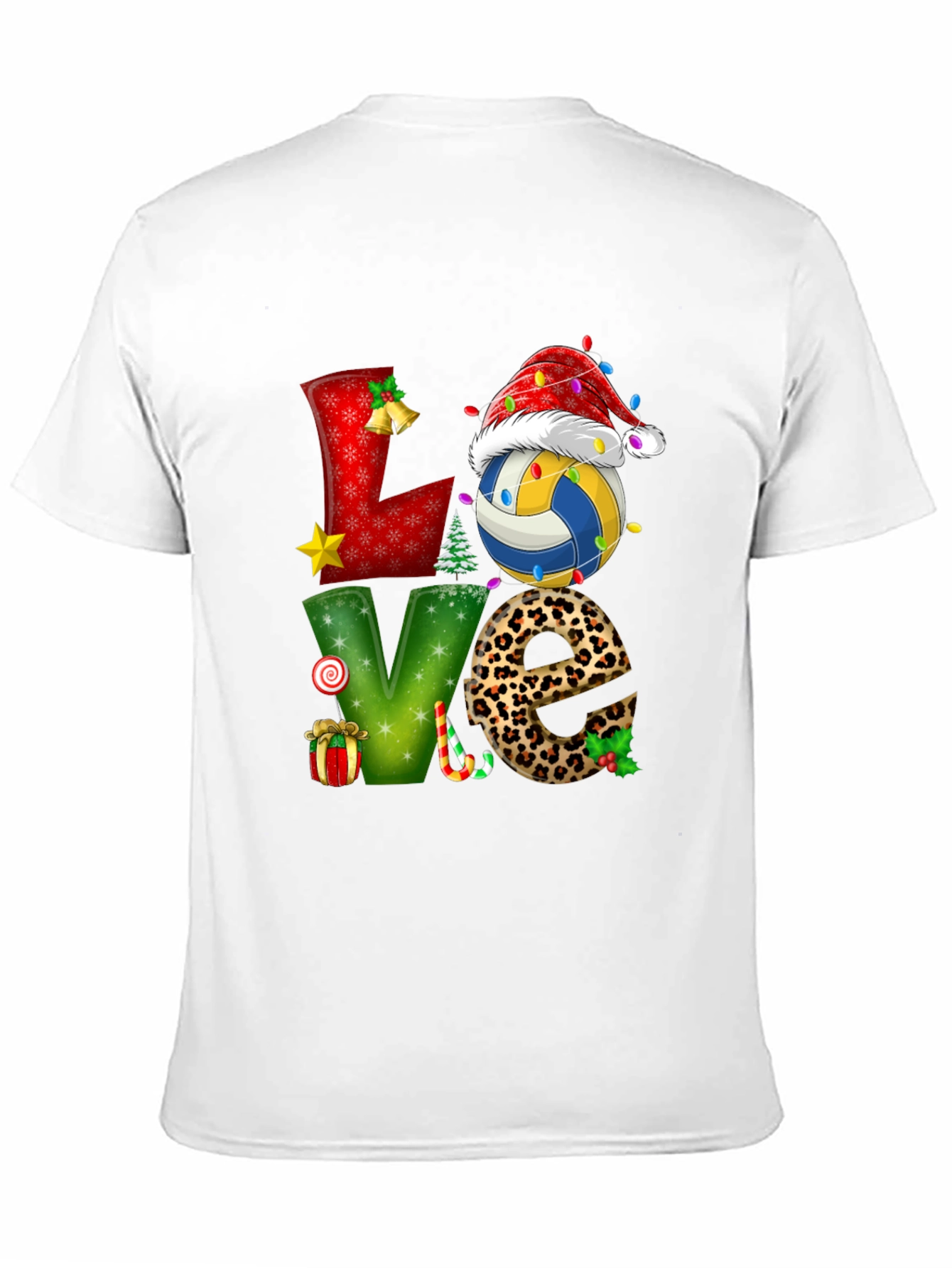 Festive Volleyball Love Christmas Graphic Tee