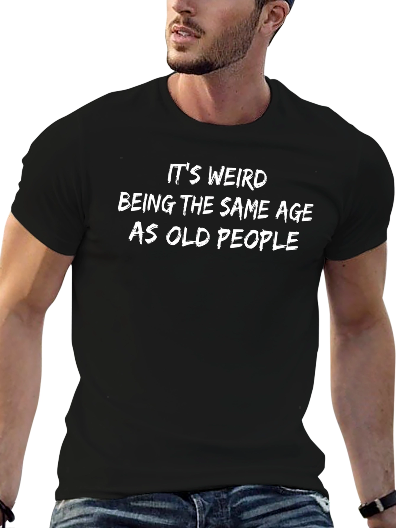Funny Same Age as Old People Black T-Shirt