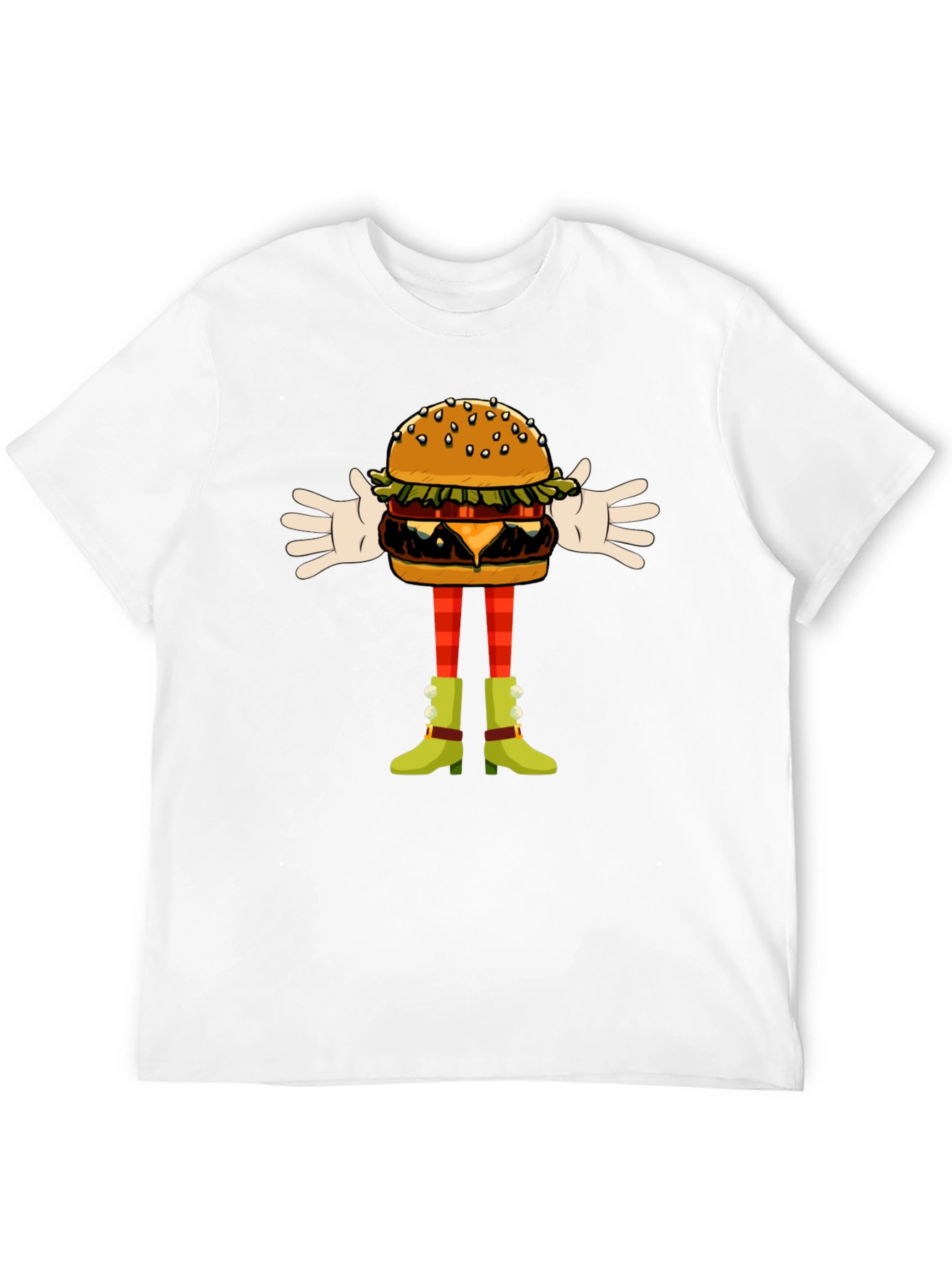 Funny Burger Character Graphic Tee