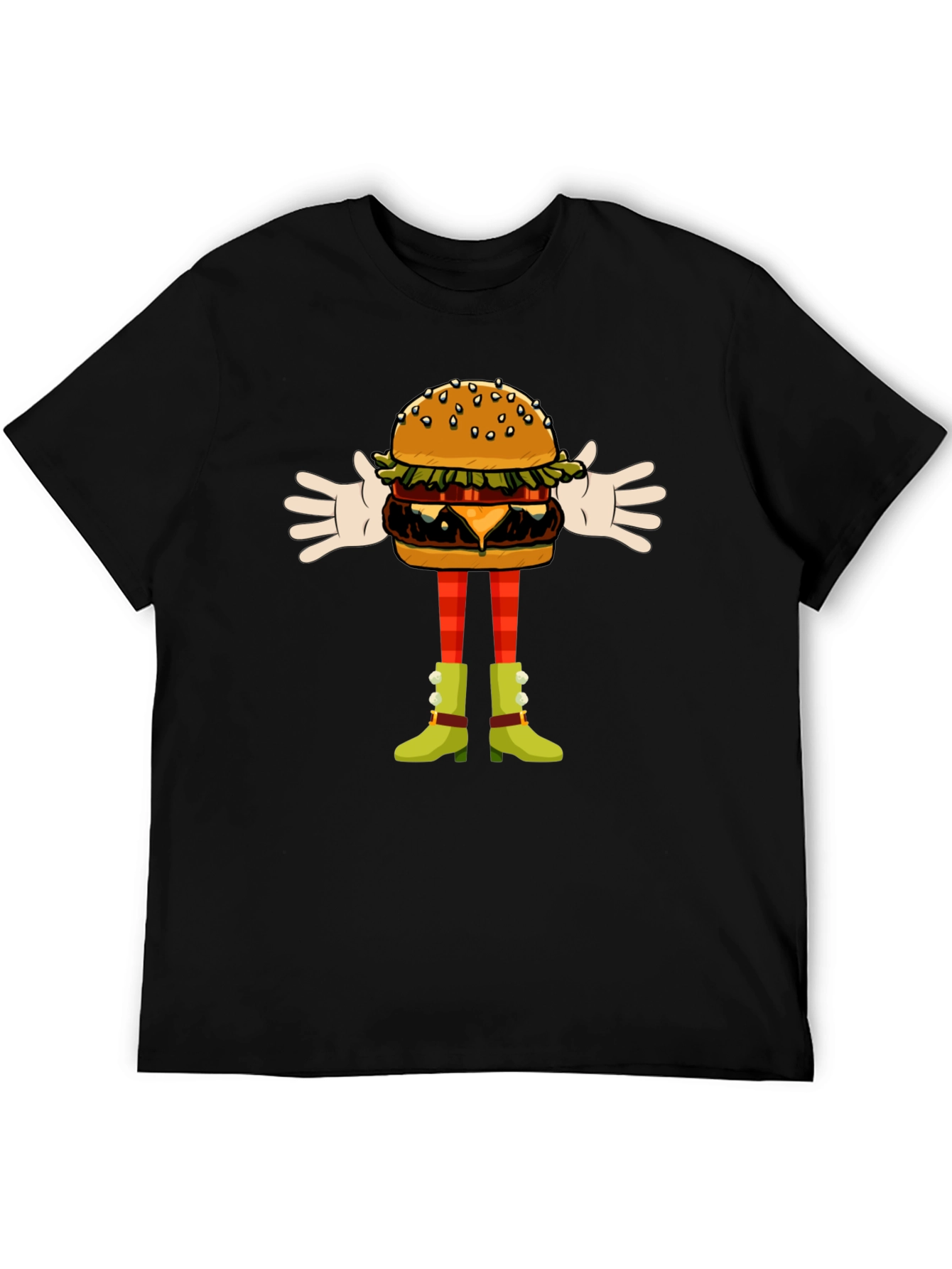 Funny Burger Character Graphic Tee