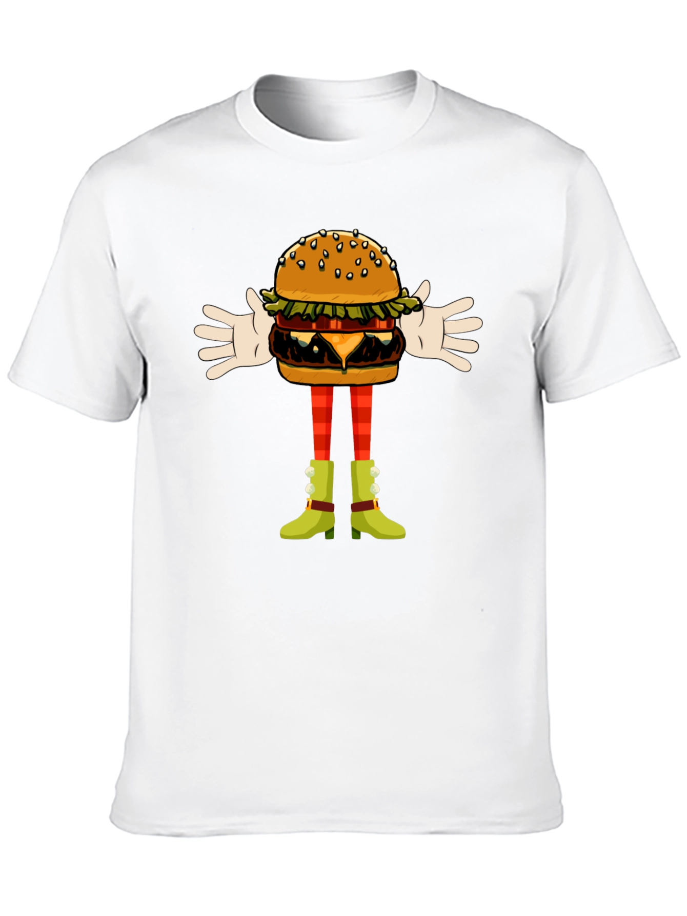 Funny Burger Character Graphic Tee