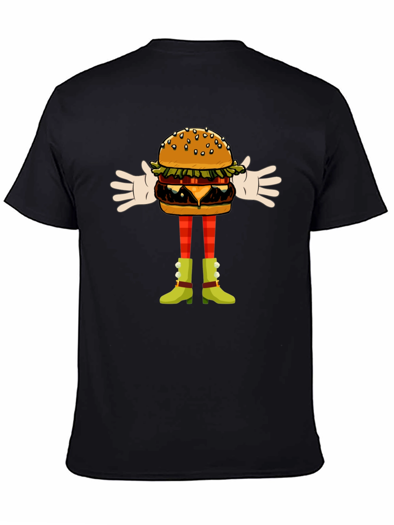 Funny Burger Character Graphic Tee