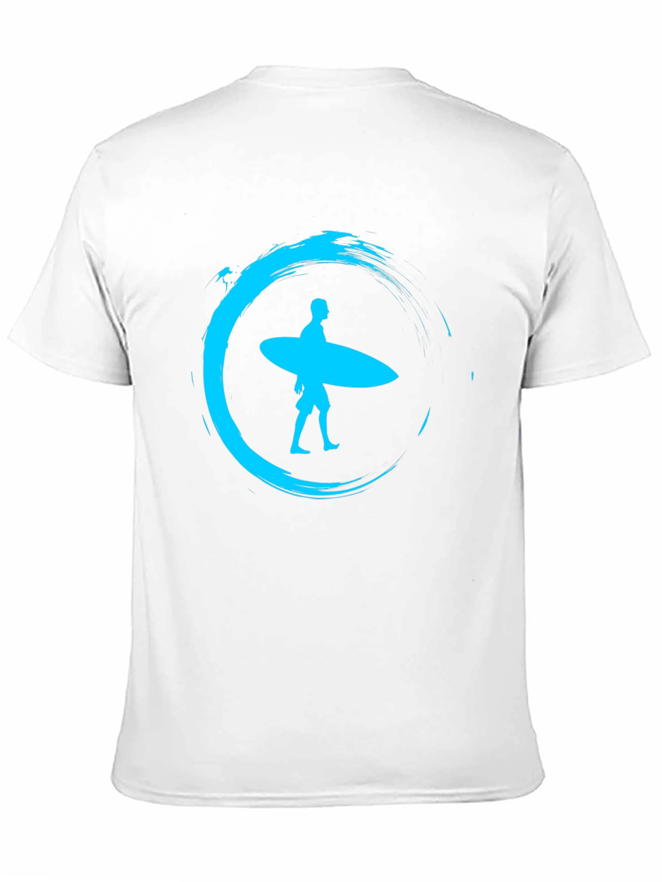 Surfer Silhouette Tee - Black Cotton Graphic T-Shirt