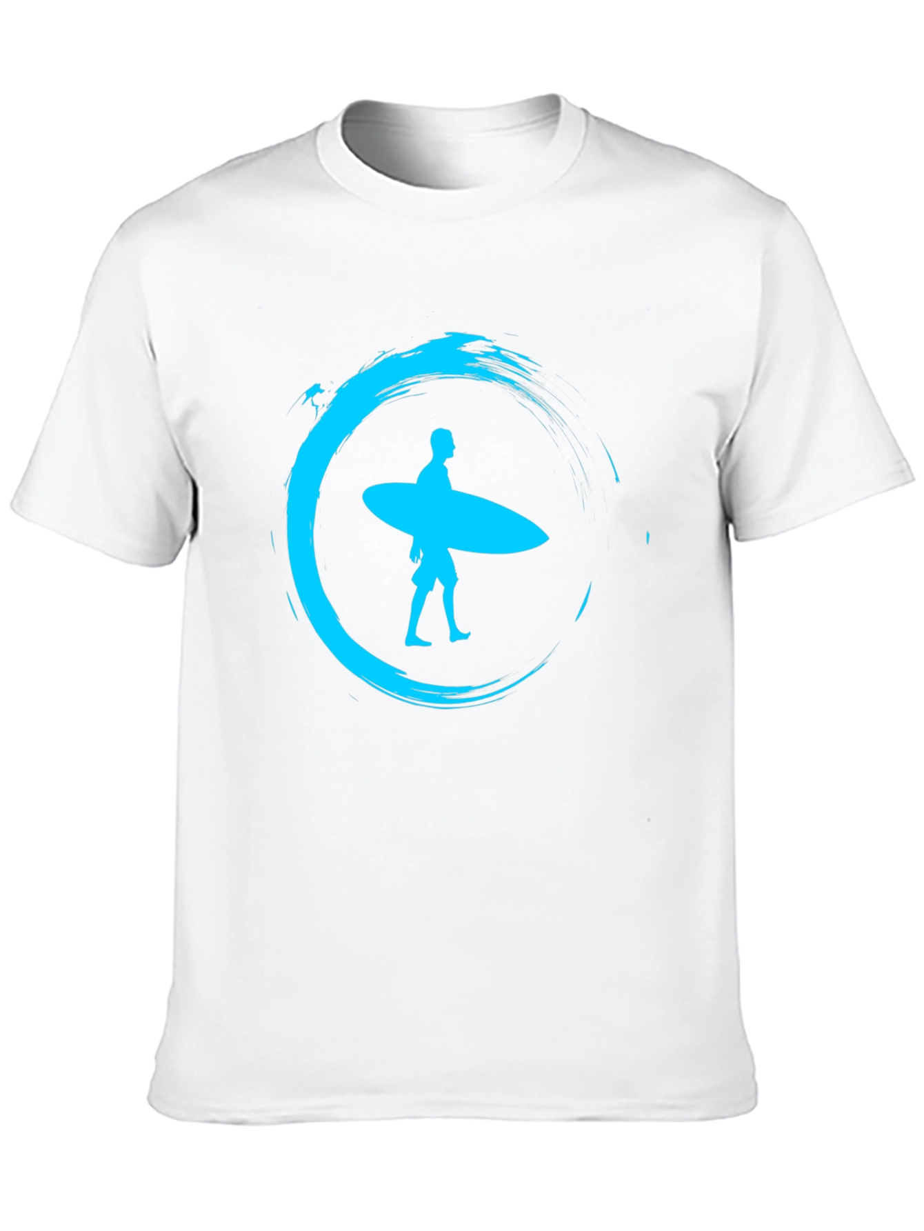 Surfer Silhouette Tee - Black Cotton Graphic T-Shirt