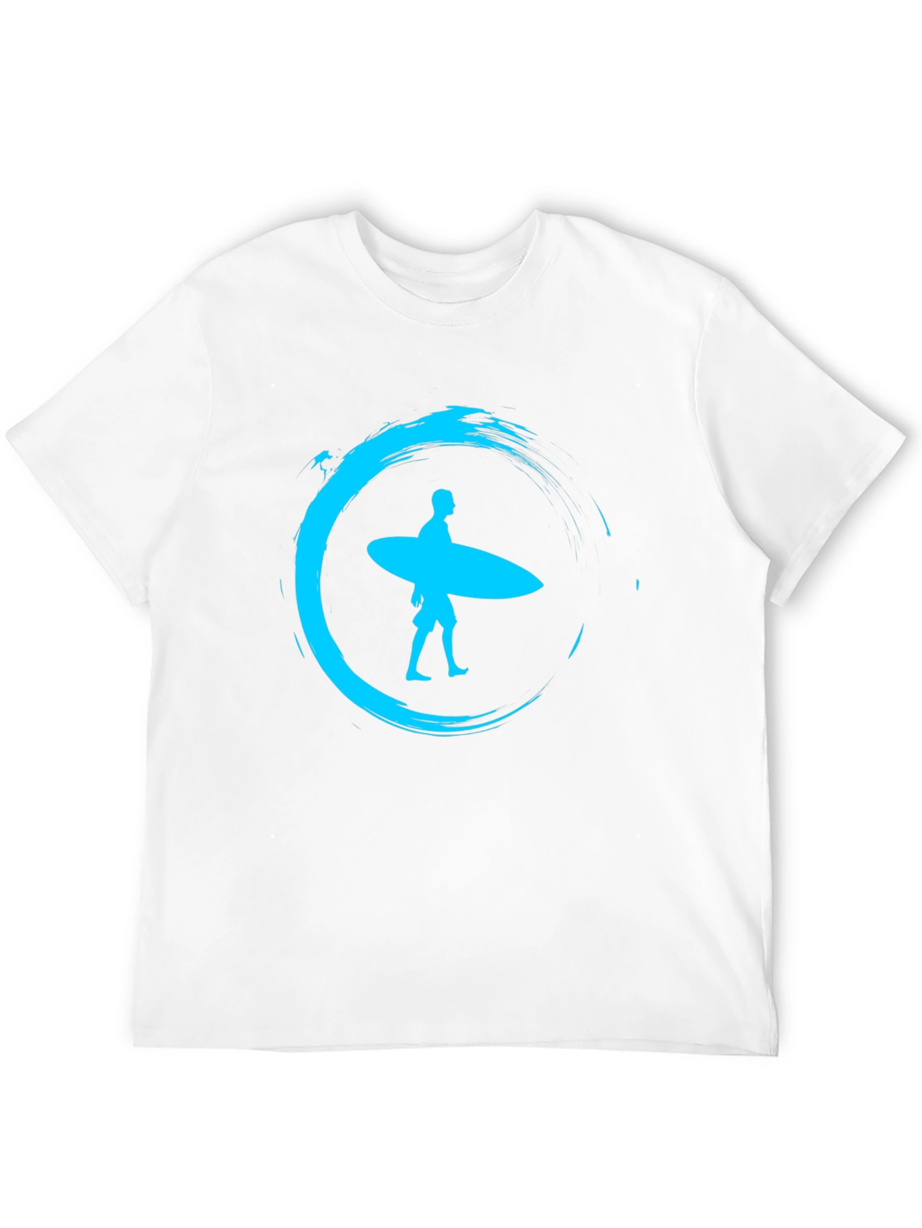Surfer Silhouette Tee - Black Cotton Graphic T-Shirt