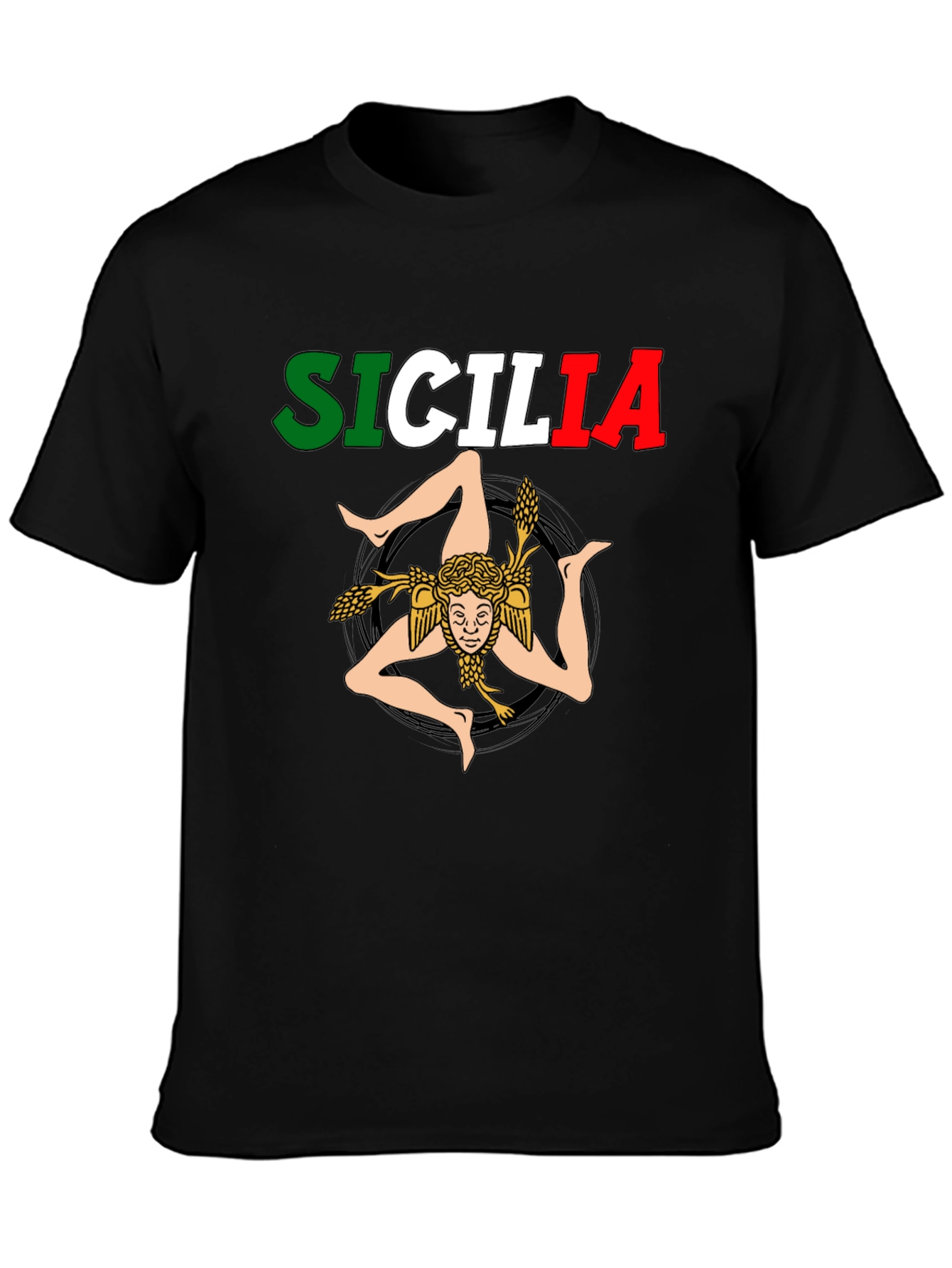 Sicilia Trident T-Shirt Black