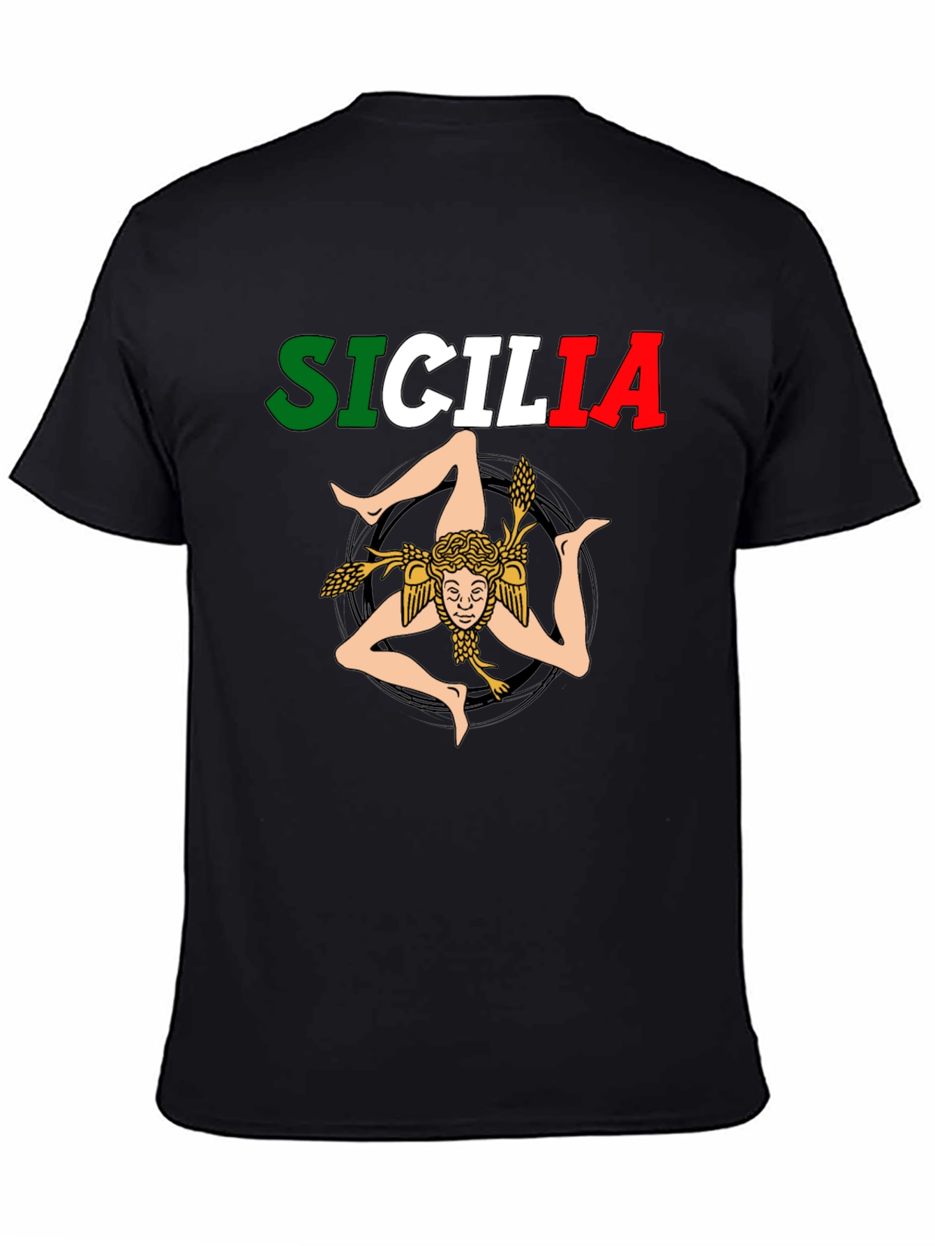 Sicilia Trident T-Shirt Black