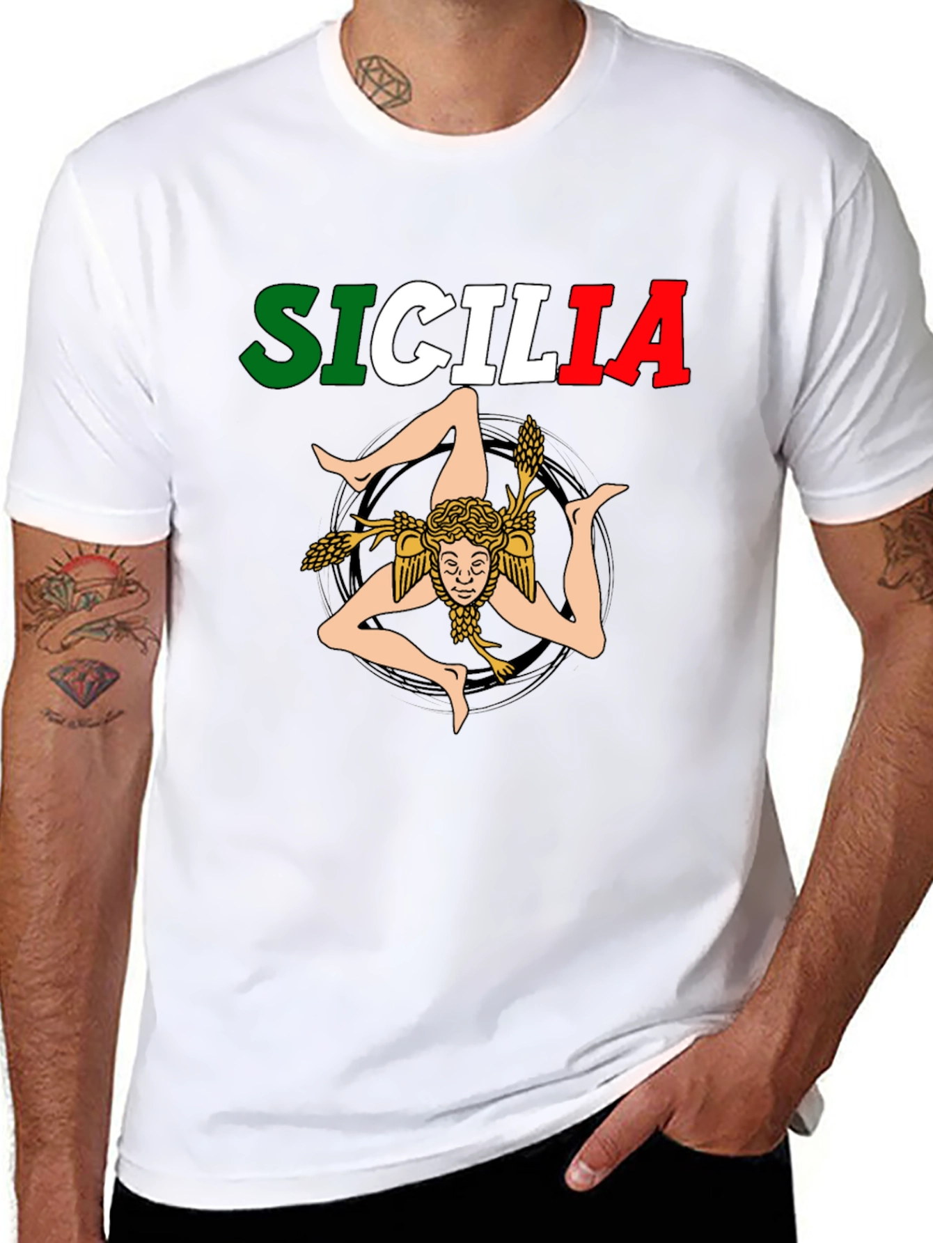 Sicilia Trident T-Shirt Black