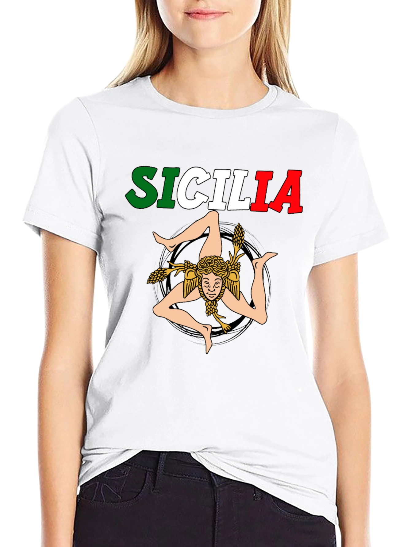 Sicilia Trident T-Shirt Black