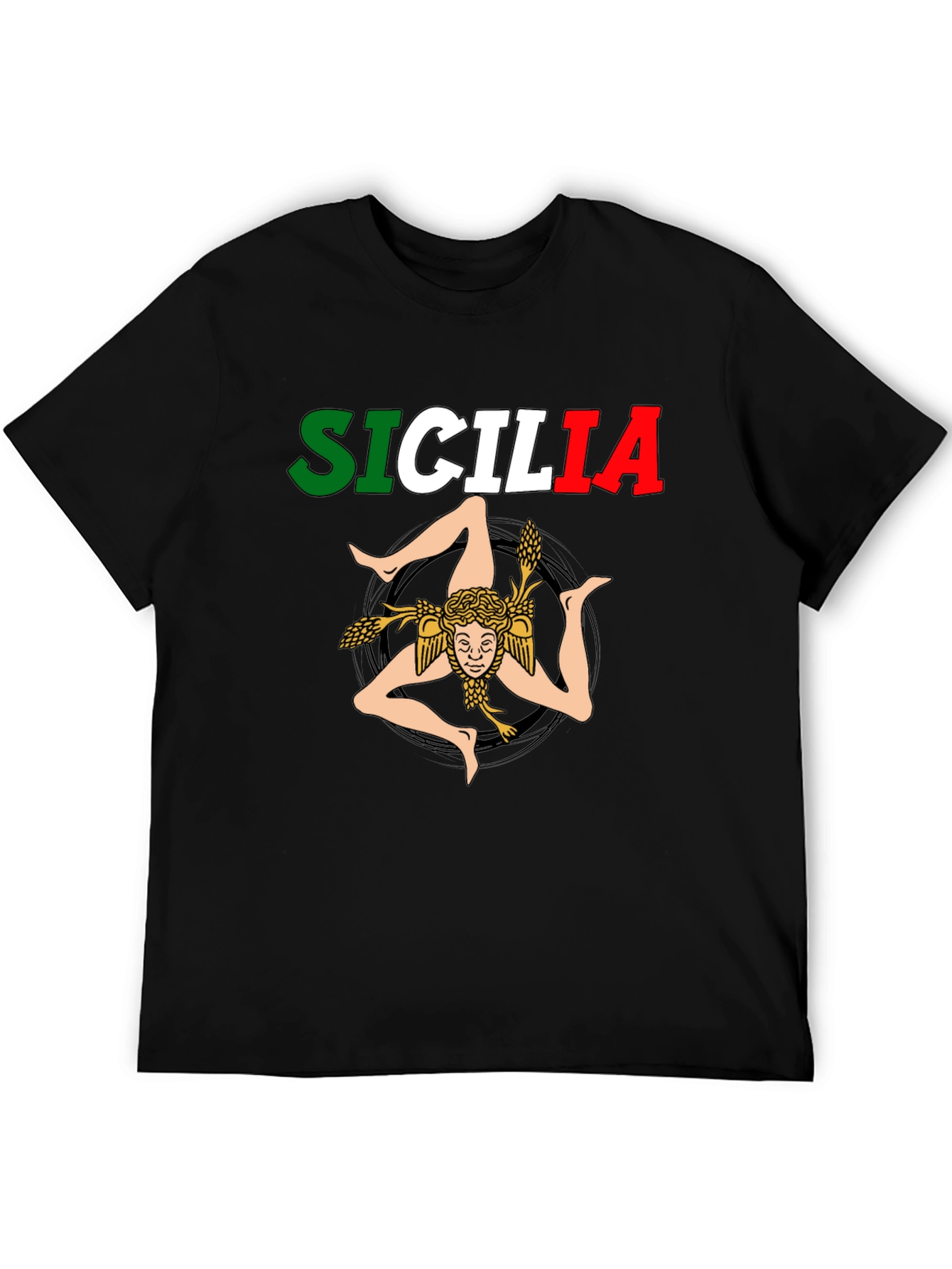 Sicilia Trident T-Shirt Black
