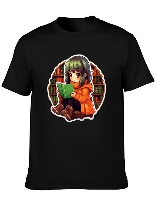 Anime Girl Reading T-Shirt - Book Lover Tee