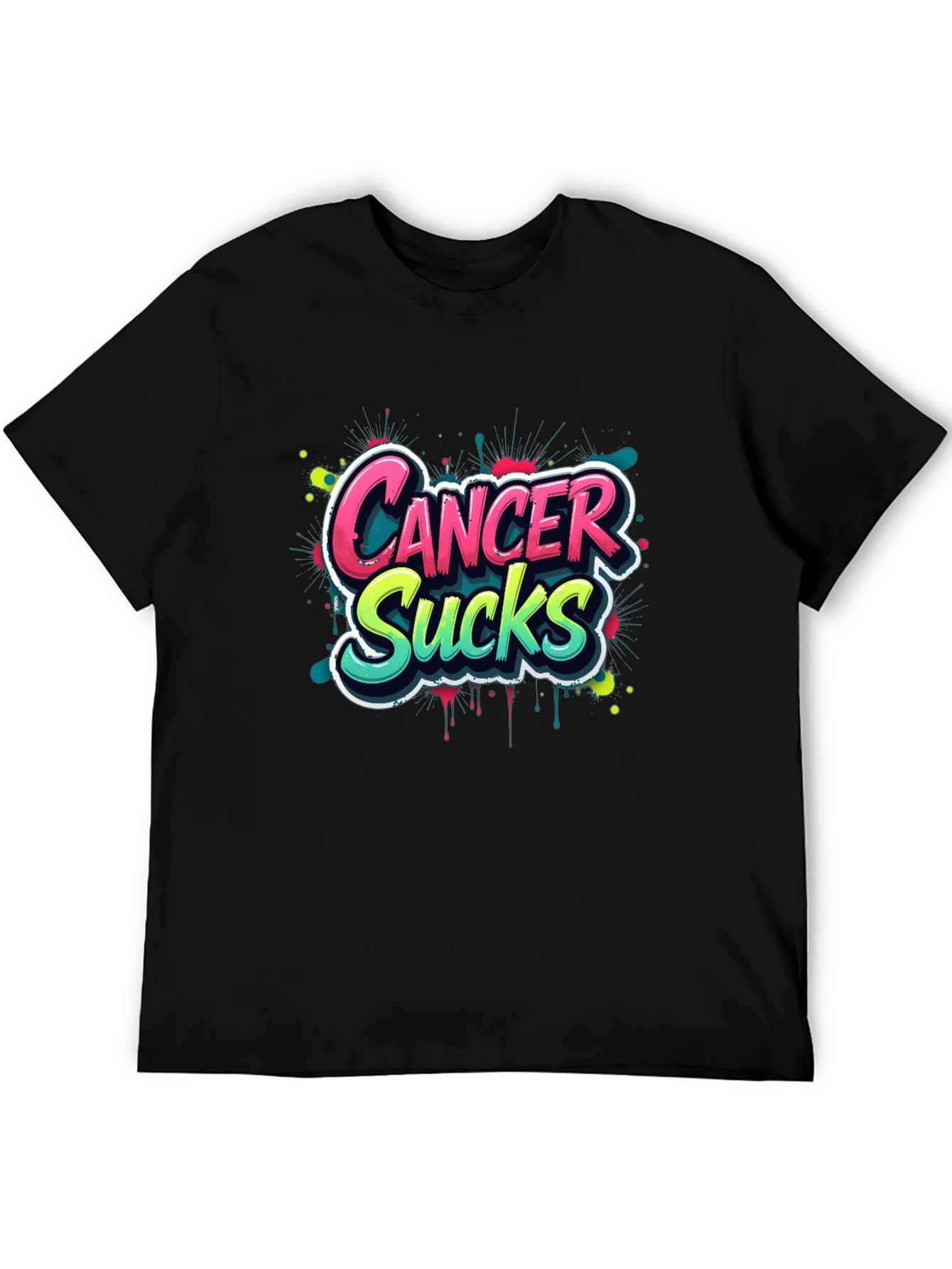 Cancer Sucks Graphic T-Shirt - Black Tee