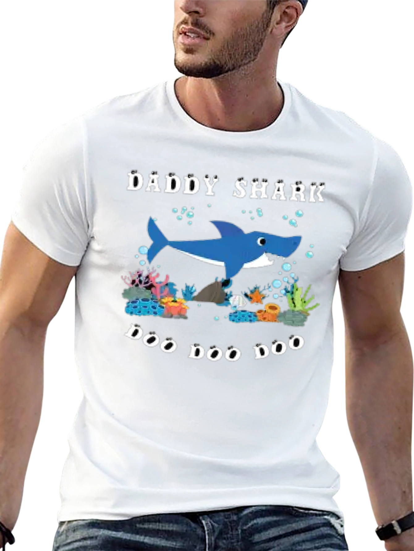 Daddy Shark Doo Doo Doo Black T-Shirt