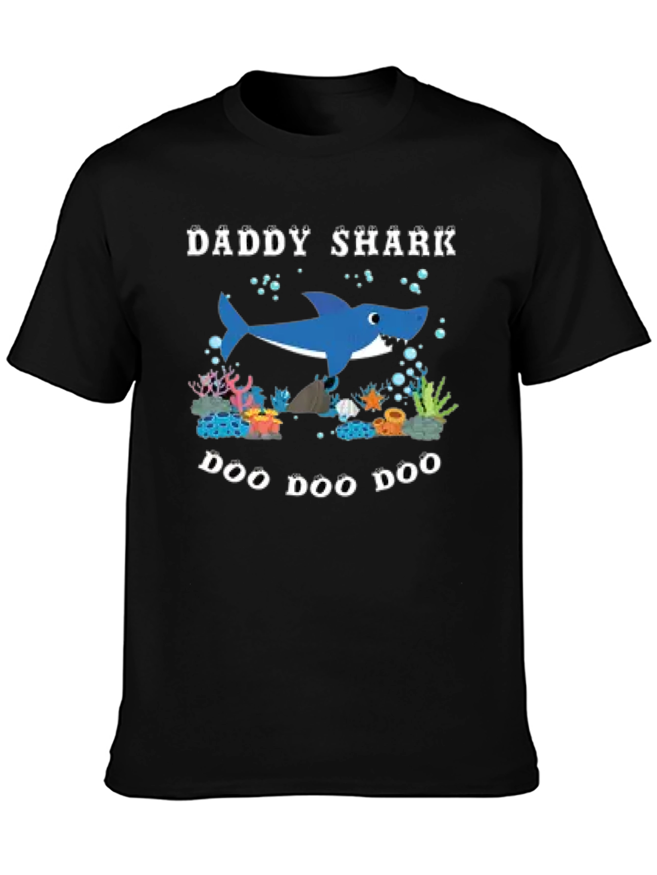 Daddy Shark Doo Doo Doo Black T-Shirt