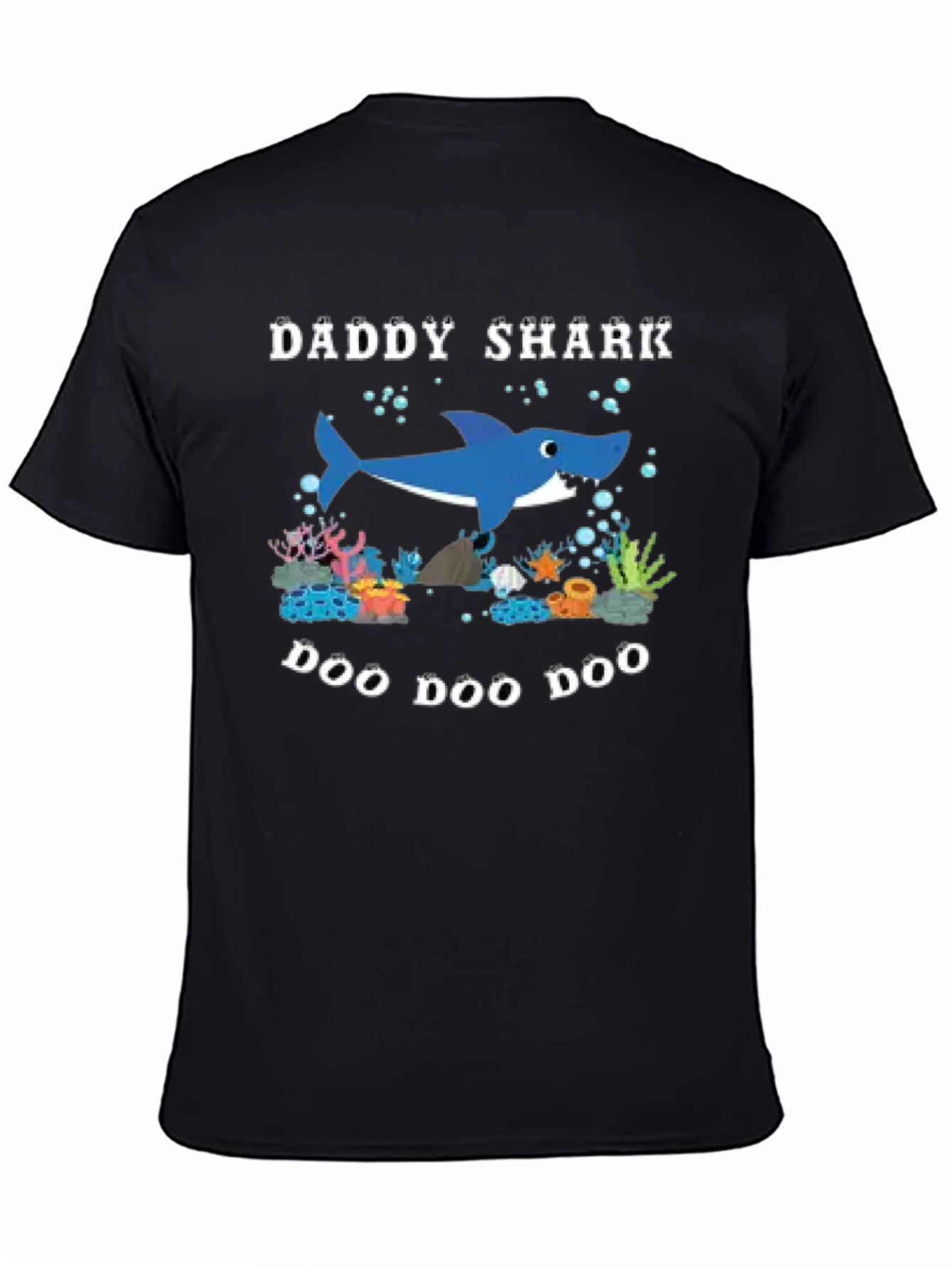 Daddy Shark Doo Doo Doo Black T-Shirt