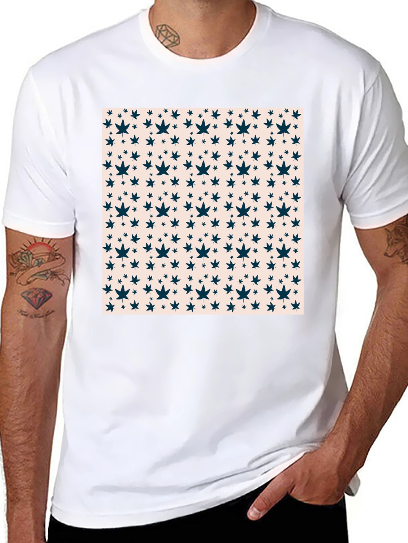Marijuana Leaf Pattern T-Shirt