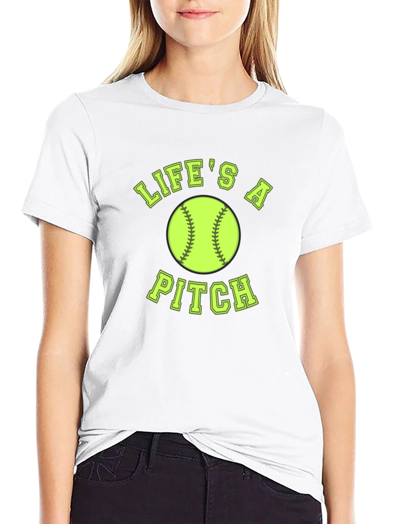 Lifes A Pitch Softball T-Shirt - Black