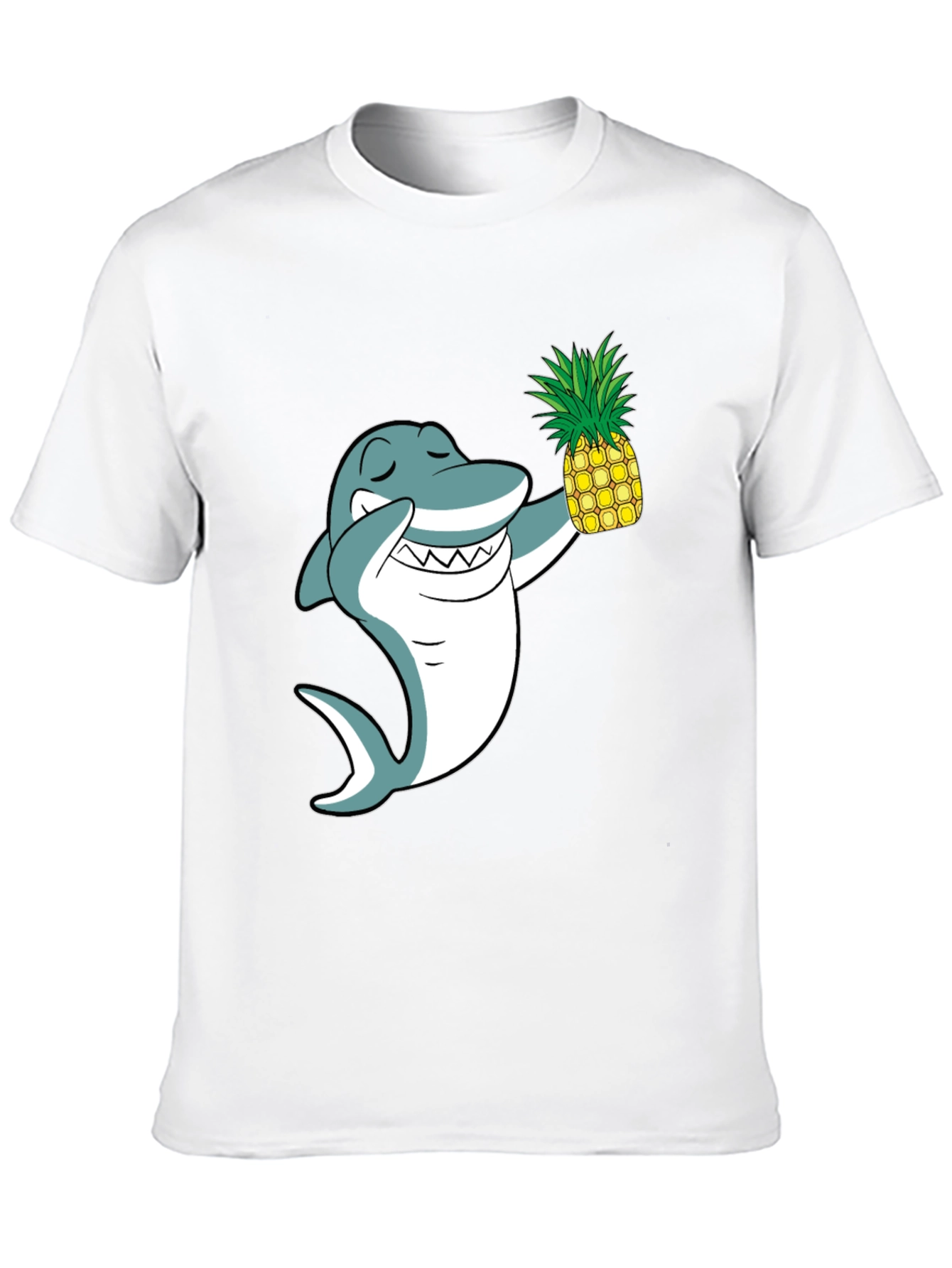 Shark with Pineapple Graphic T-Shirt