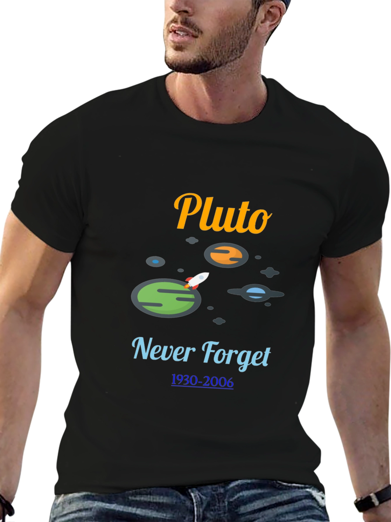 Pluto Never Forget T-Shirt - Black Cotton Tee