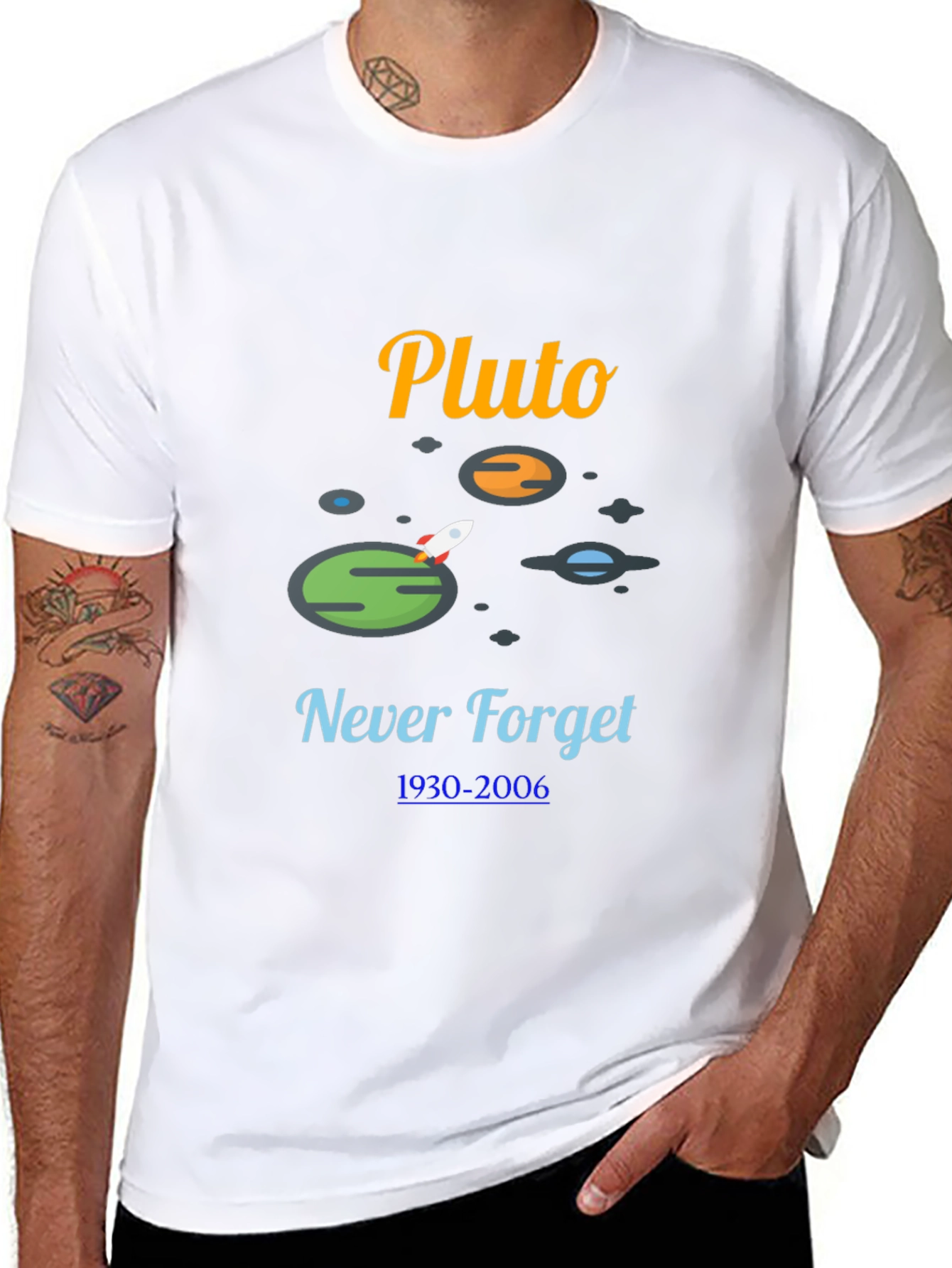 Pluto Never Forget T-Shirt - Black Cotton Tee