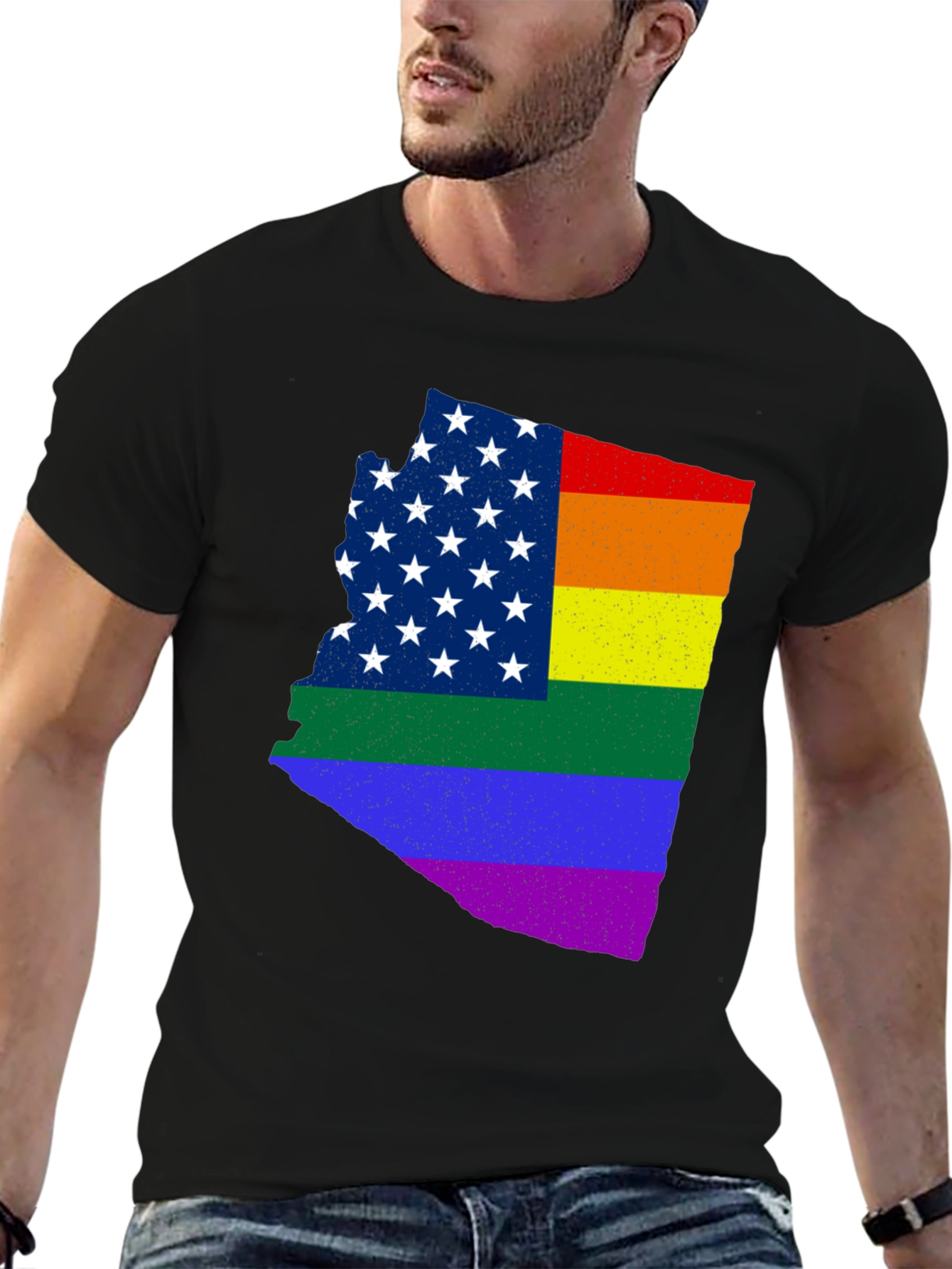 Pride Arizona State Map Graphic Tee - Black