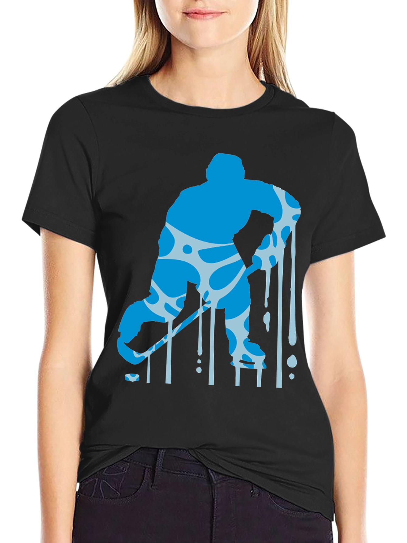 Hockey Player Drip Graphic Tee