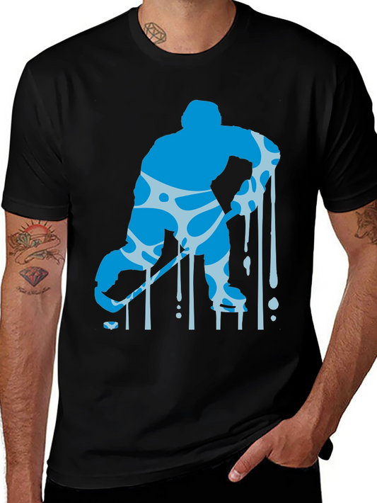 Hockey Player Drip Graphic Tee