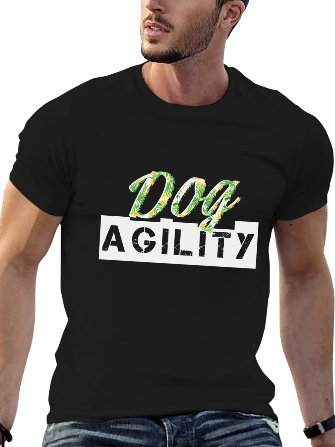 Dog Agility Floral Black Tee