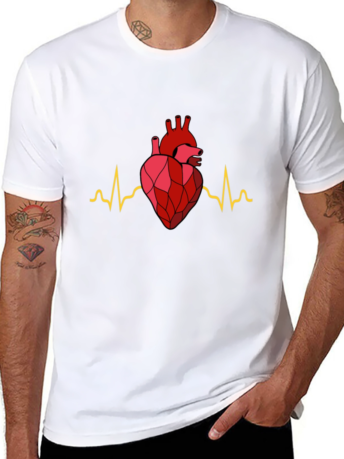 Heartbeat Graphic Tee - Modern Anatomical Design