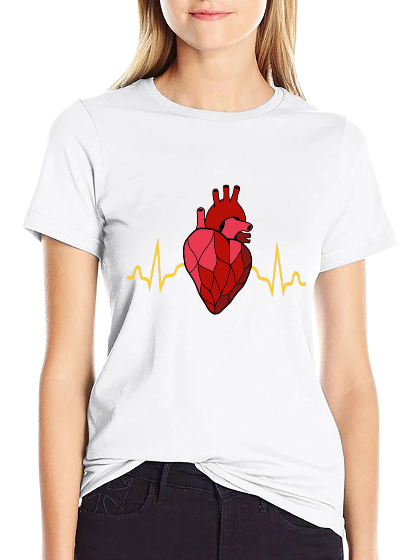 Heartbeat Graphic Tee - Modern Anatomical Design