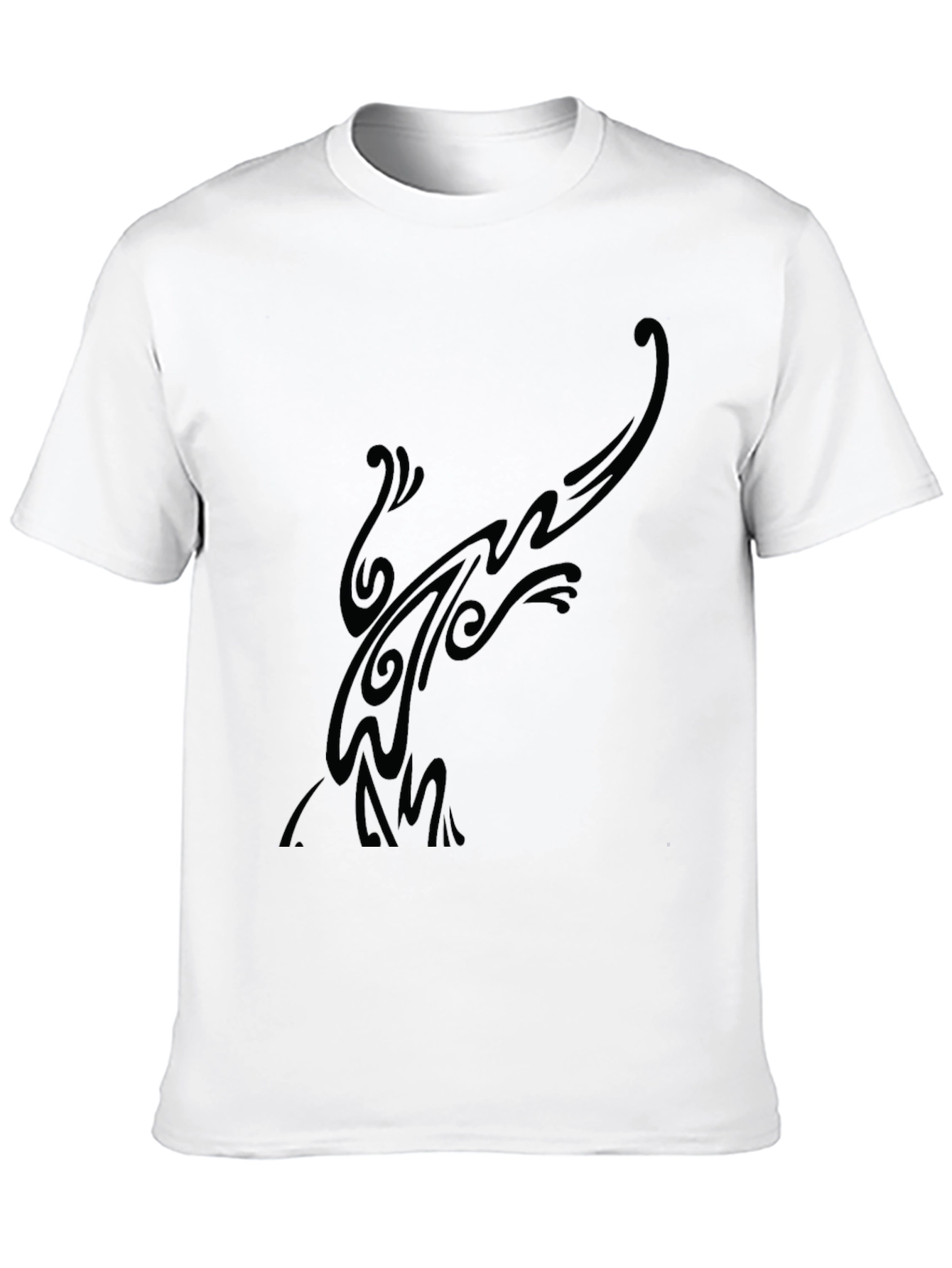 Mens Black Graphic Tee - Abstract Design