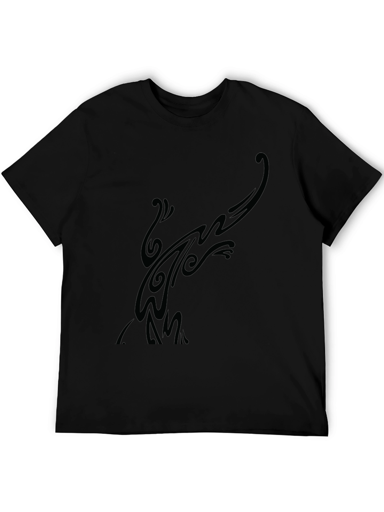 Mens Black Graphic Tee - Abstract Design