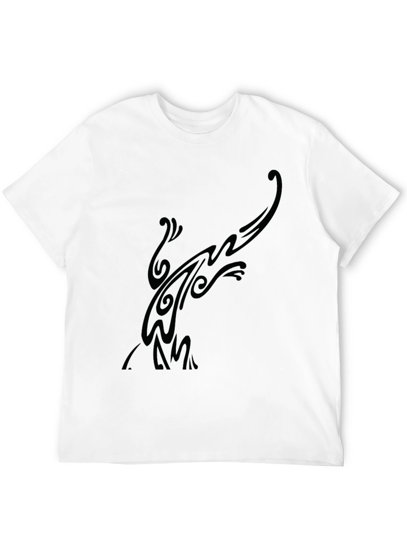 Mens Black Graphic Tee - Abstract Design