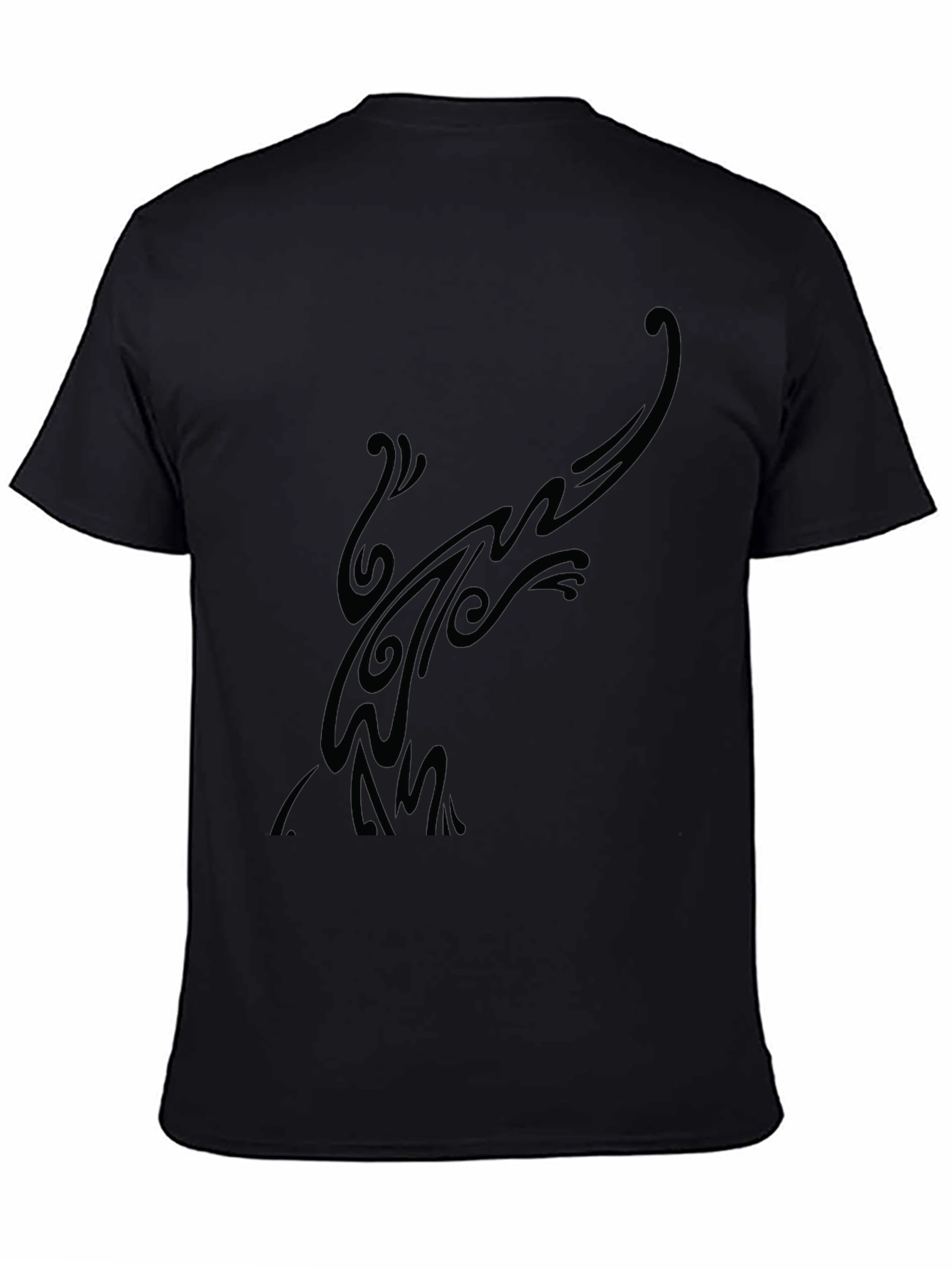 Mens Black Graphic Tee - Abstract Design