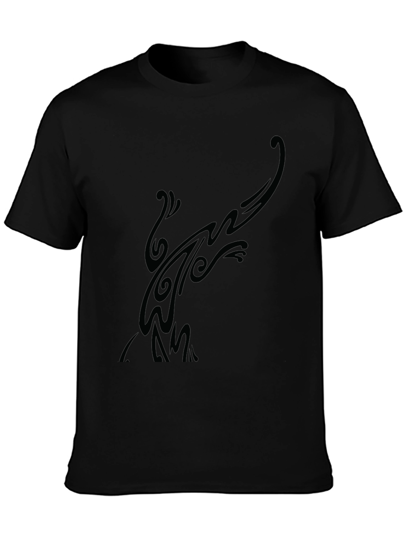 Mens Black Graphic Tee - Abstract Design