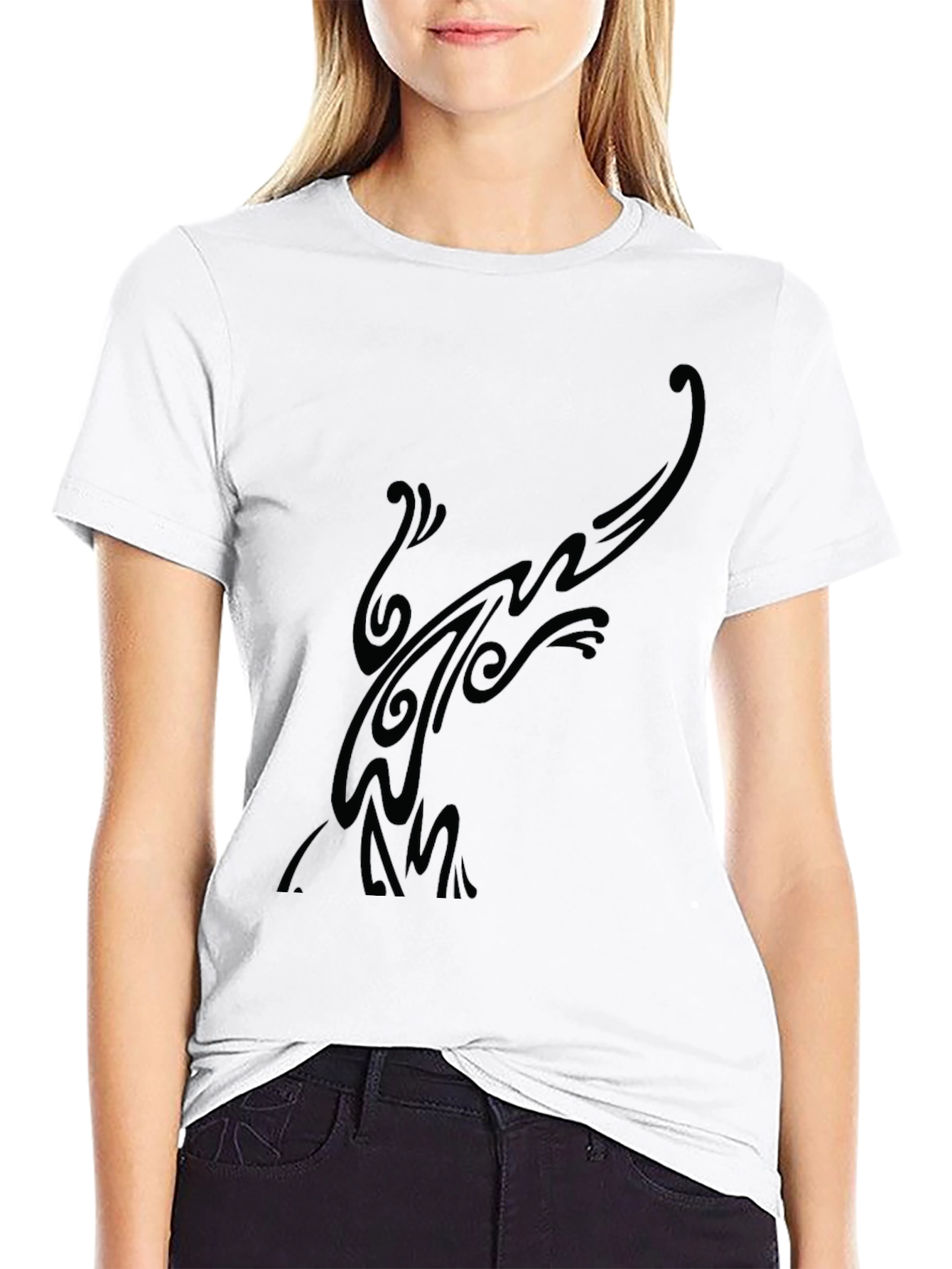 Mens Black Graphic Tee - Abstract Design