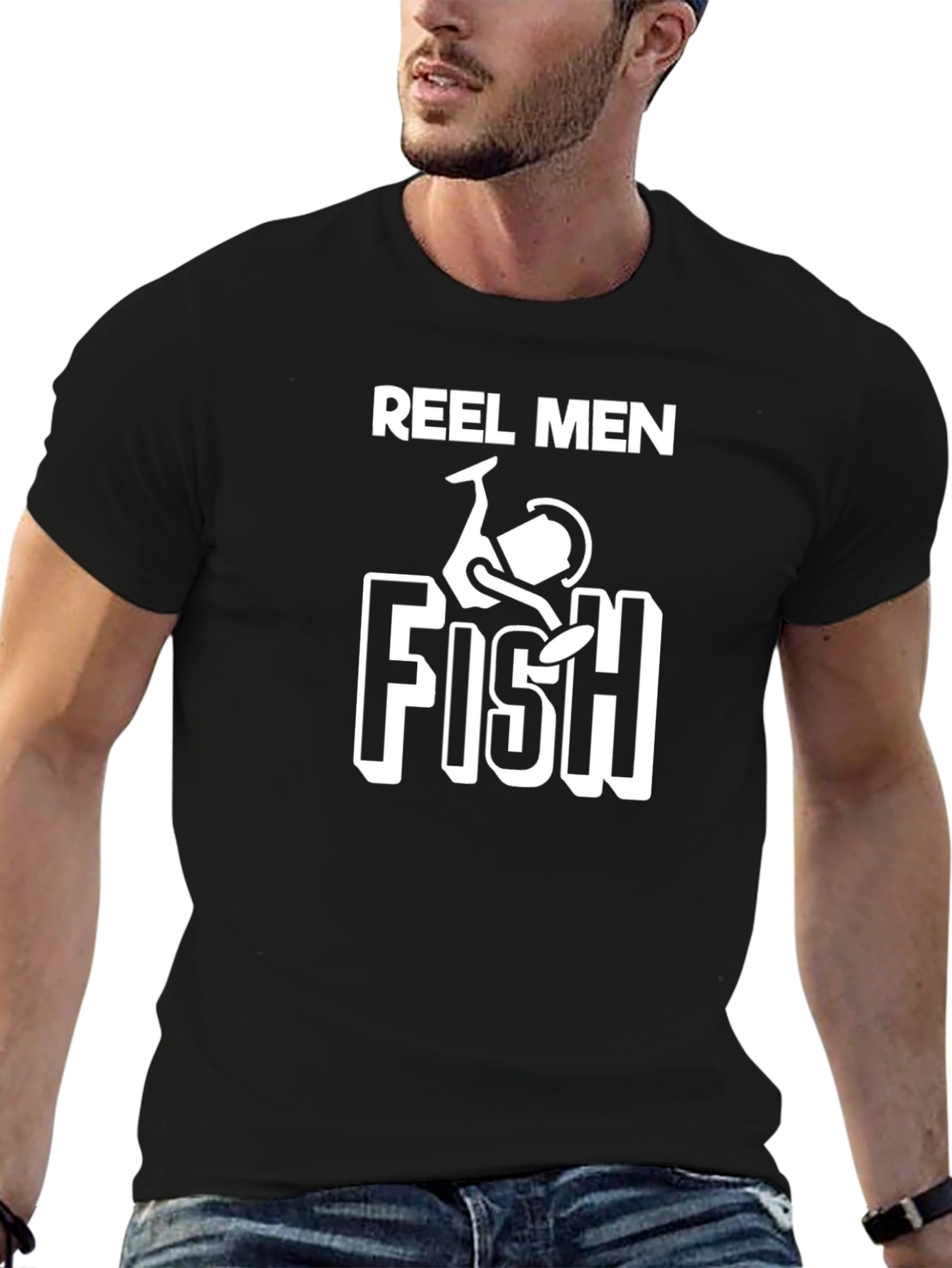 Reel Men Fish T-Shirt - Fishing Graphic Tee