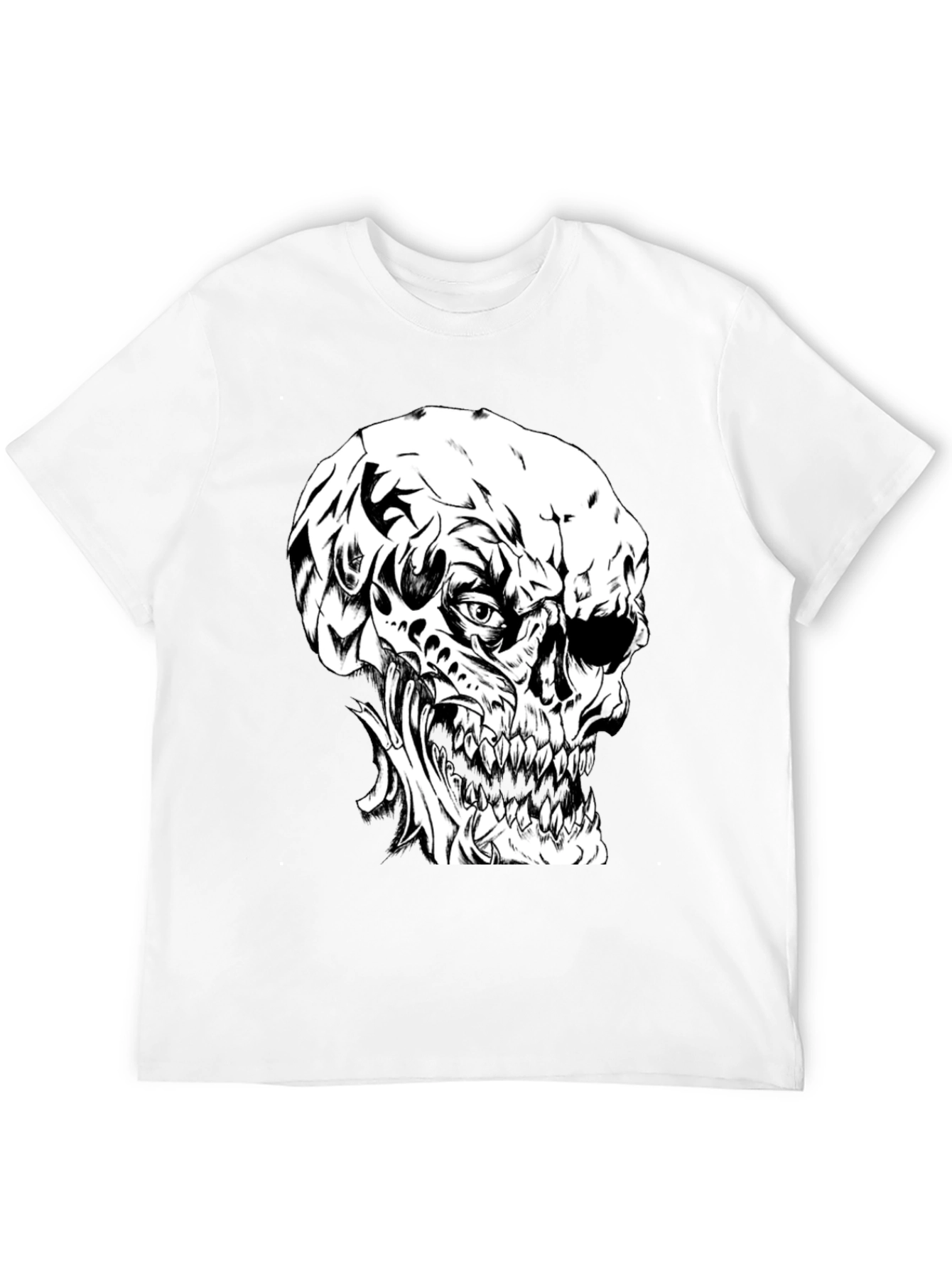 Edgy Skull Graphic Black T-Shirt