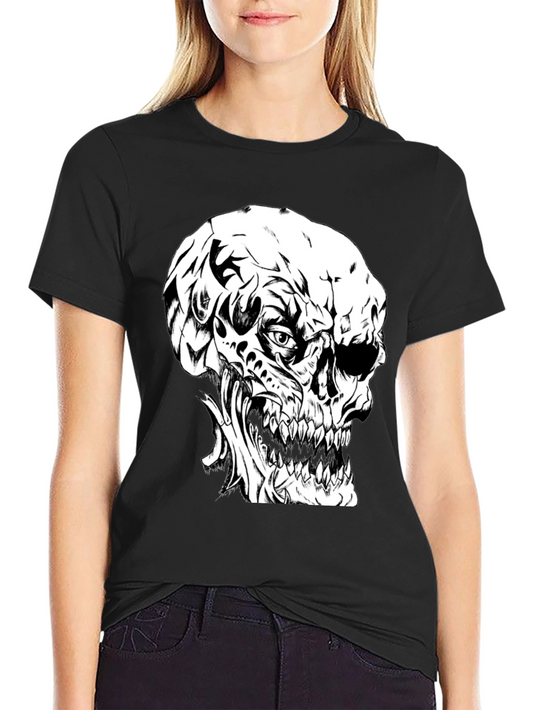 Edgy Skull Graphic Black T-Shirt