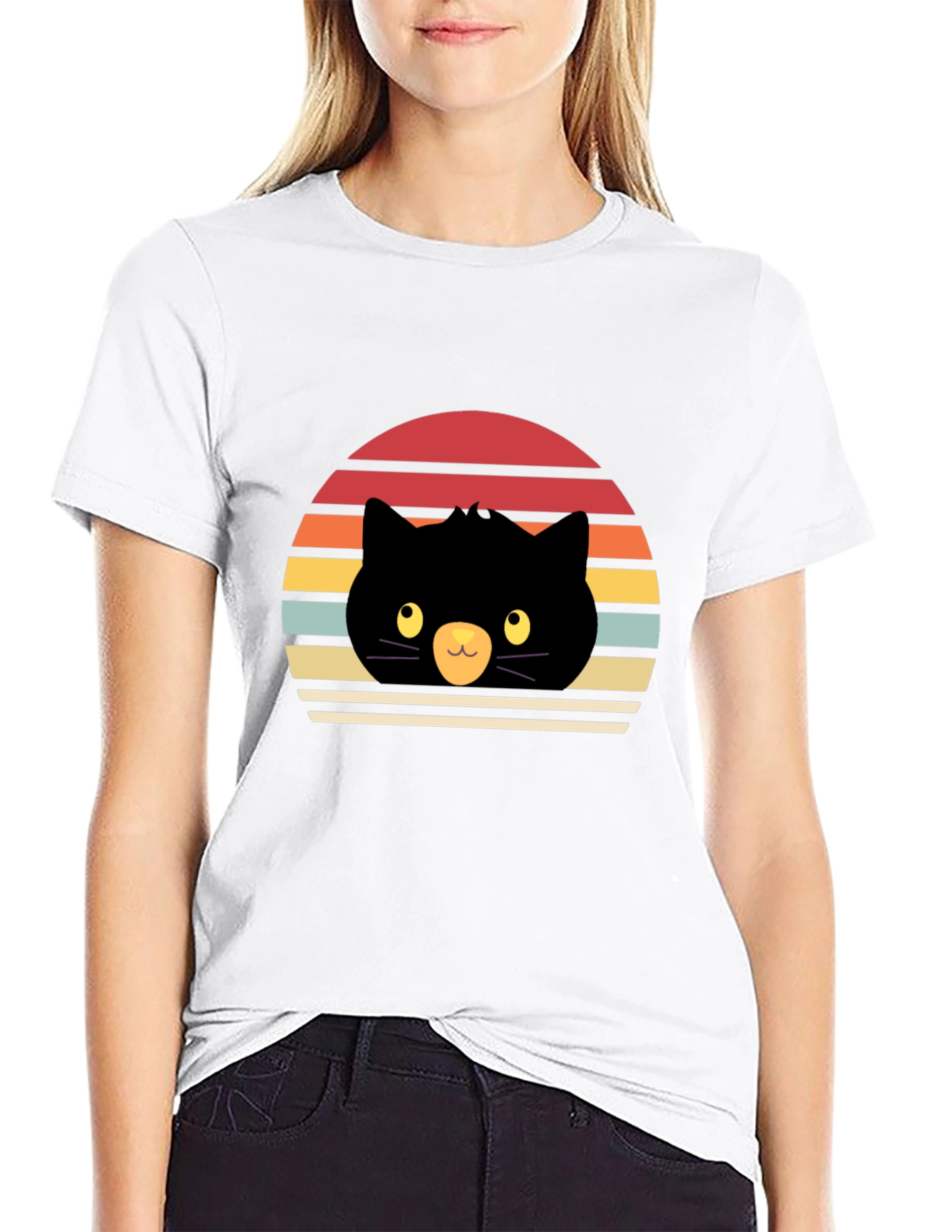 Retro Black Cat T-Shirt