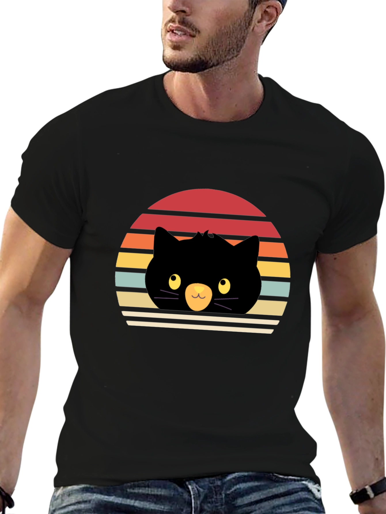 Retro Black Cat T-Shirt