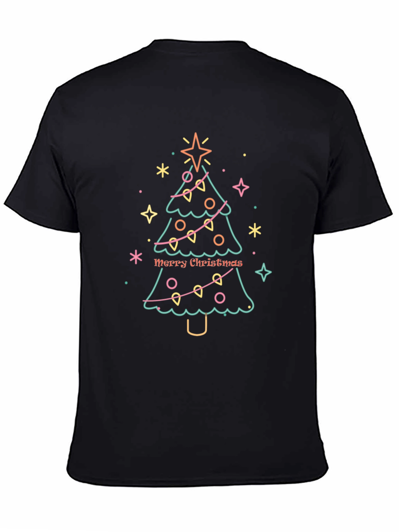 Festive Christmas Tree Graphic Tee - Holiday Apparel
