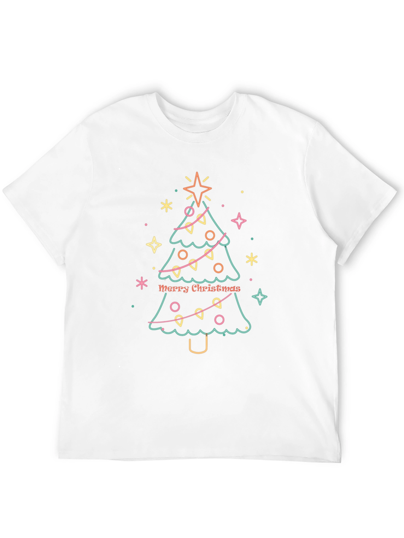 Festive Christmas Tree Graphic Tee - Holiday Apparel