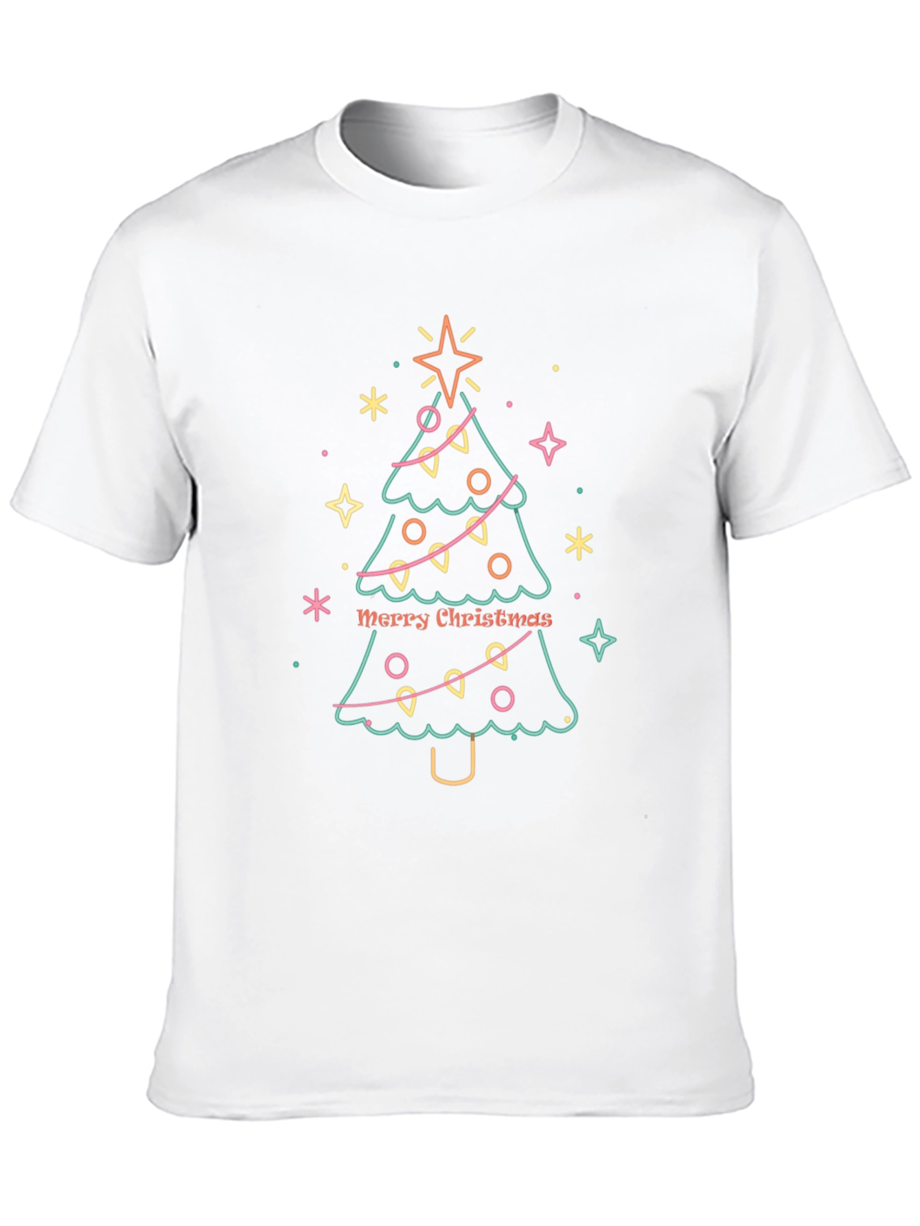 Festive Christmas Tree Graphic Tee - Holiday Apparel