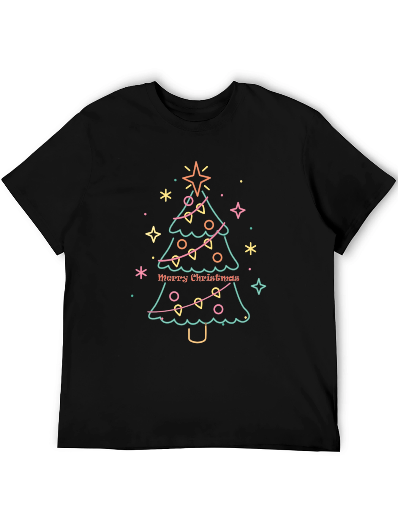 Festive Christmas Tree Graphic Tee - Holiday Apparel