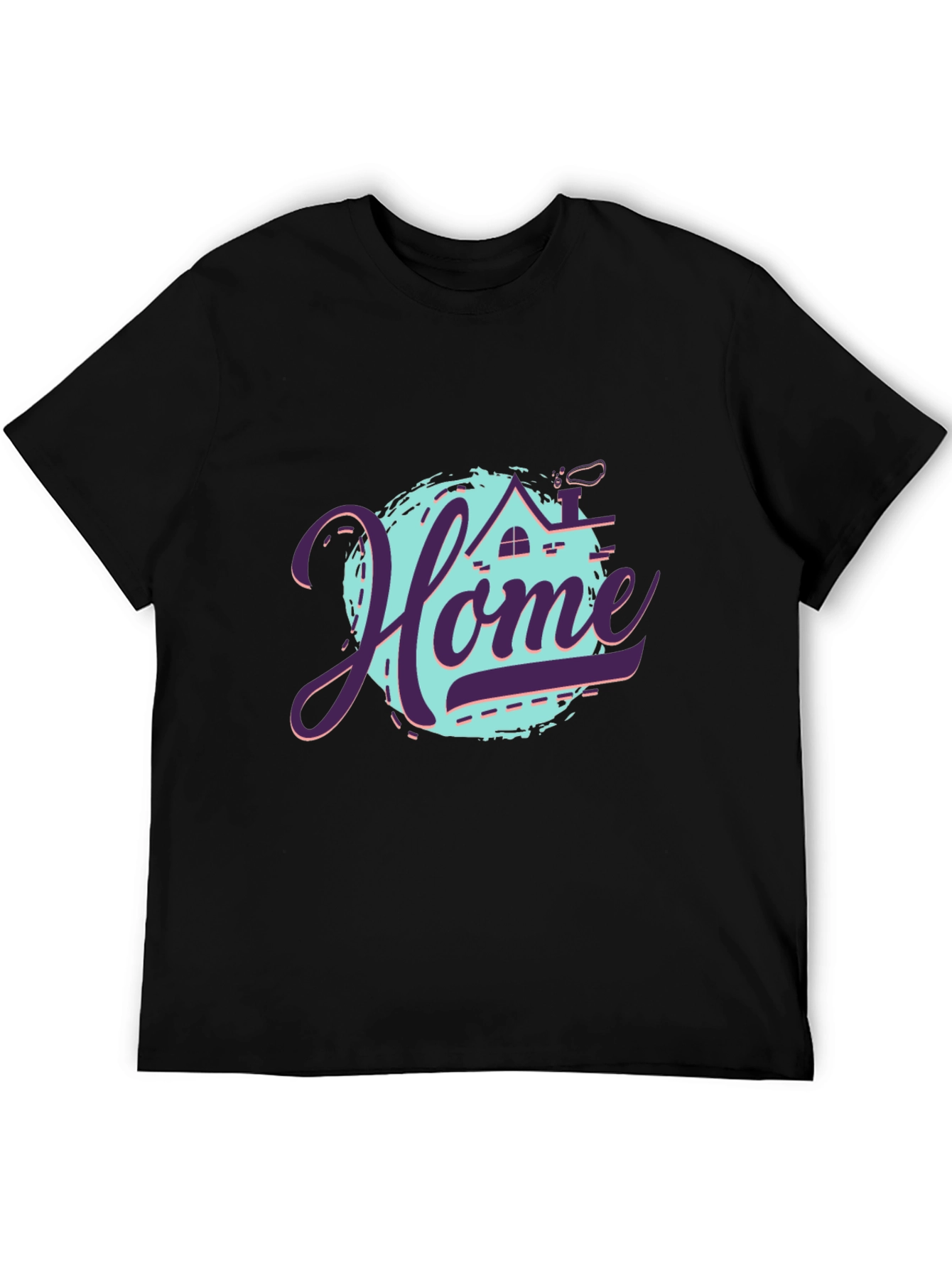 Stylish Home Graphic Black T-Shirt