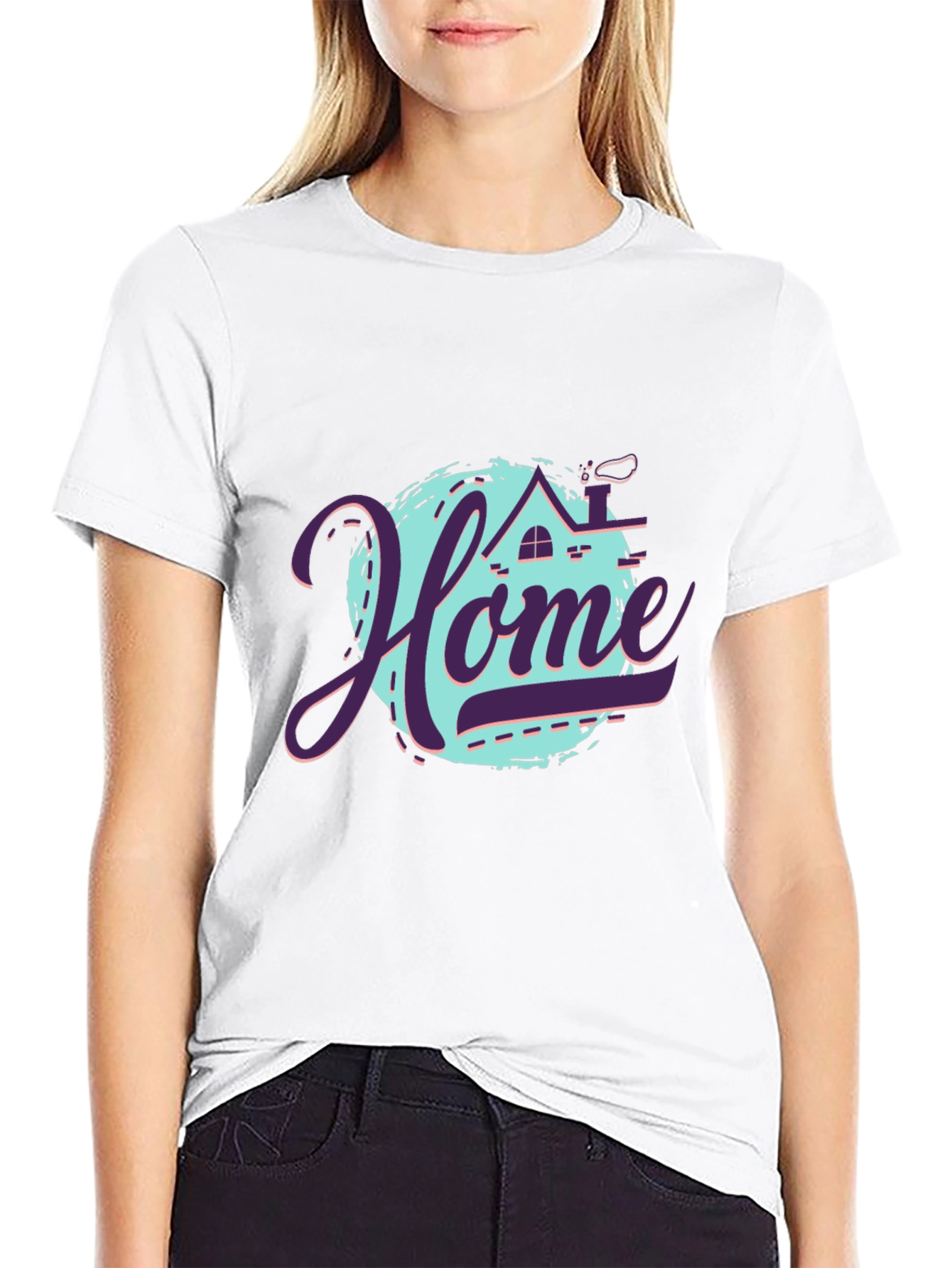 Stylish Home Graphic Black T-Shirt