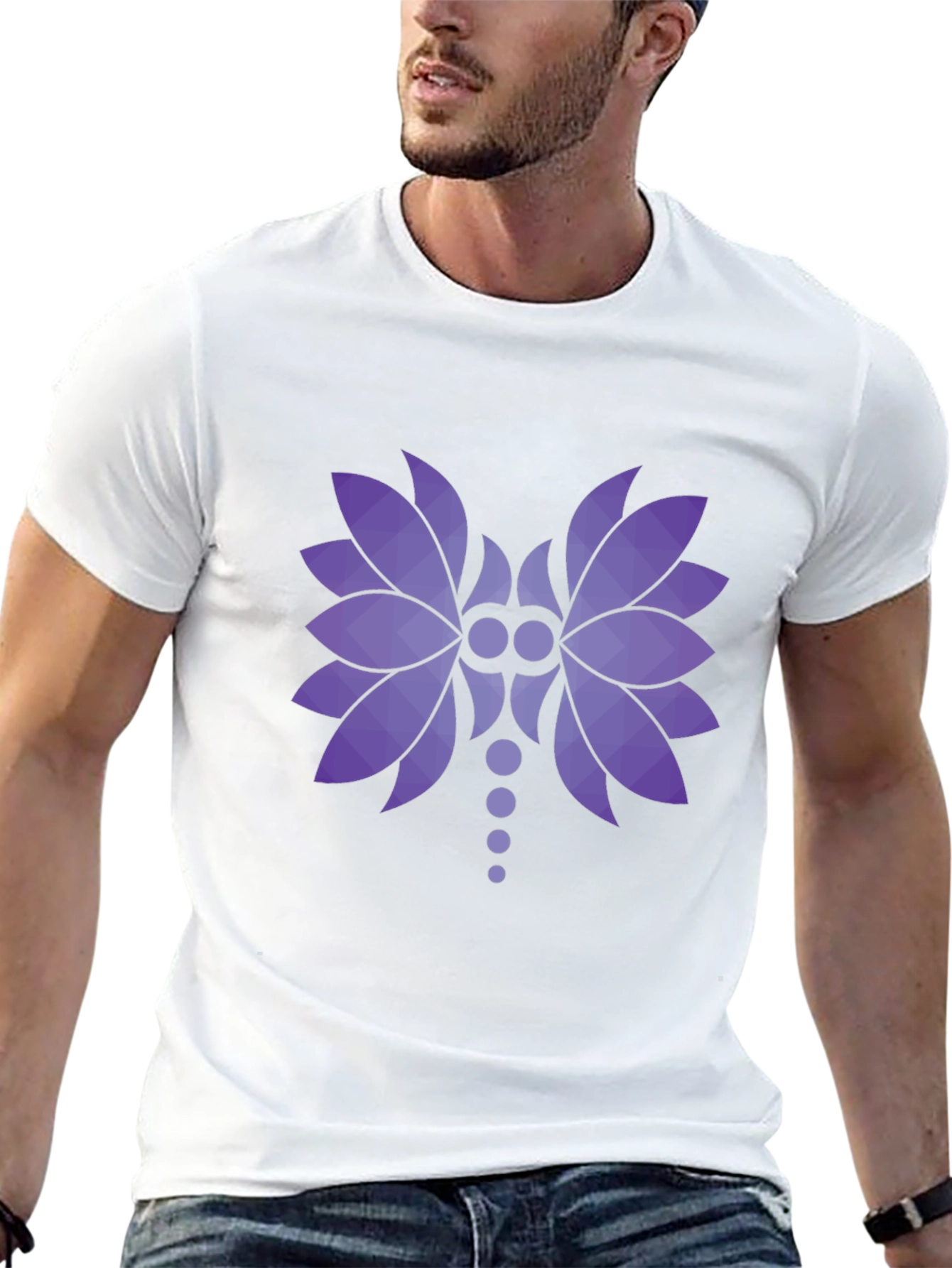 Abstract Floral Graphic Black T-Shirt