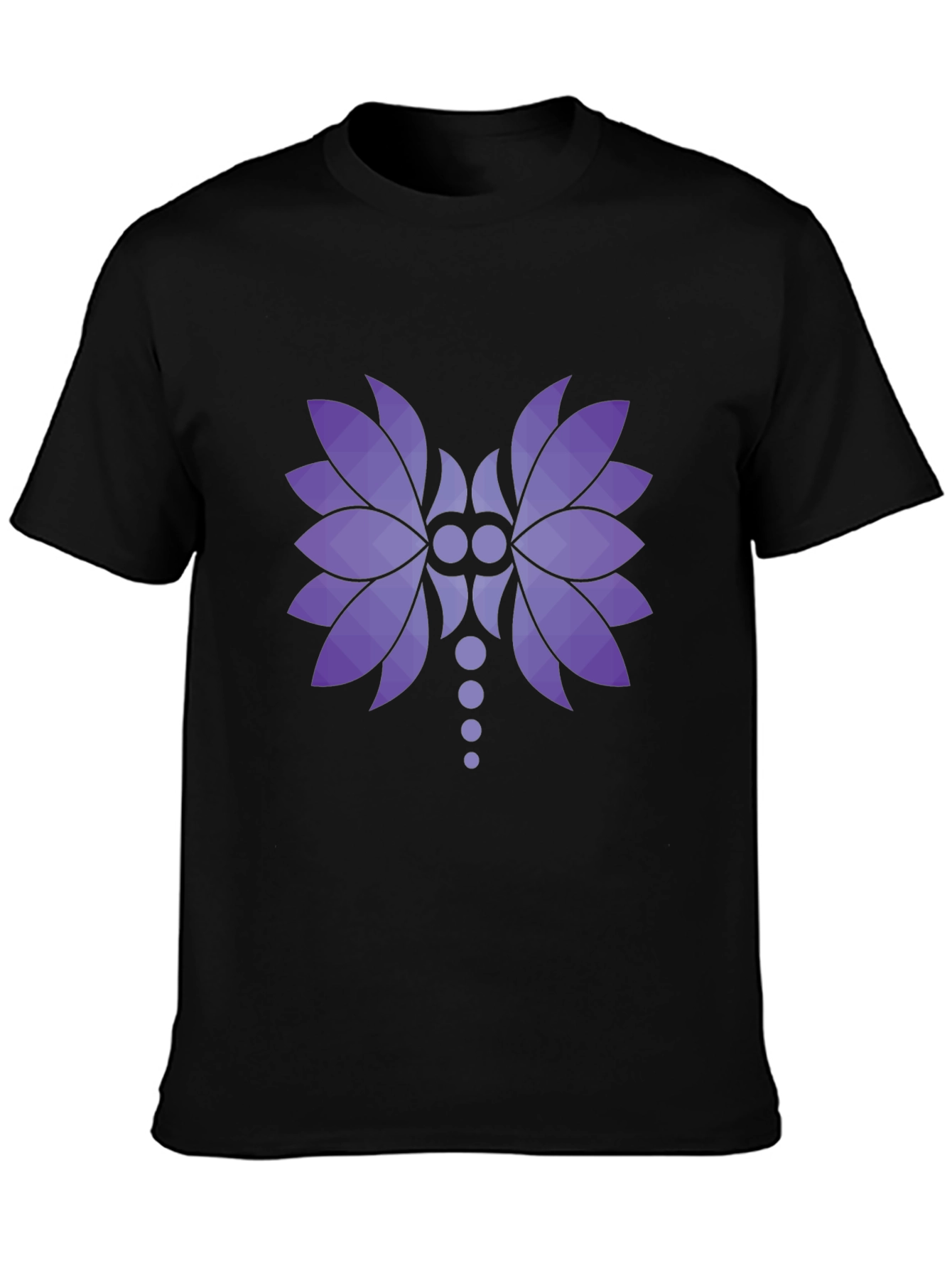 Abstract Floral Graphic Black T-Shirt
