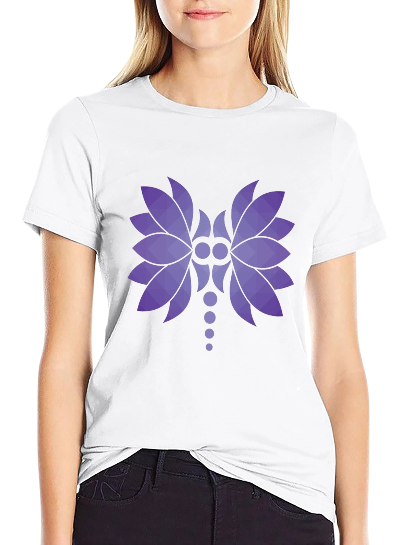 Abstract Floral Graphic Black T-Shirt